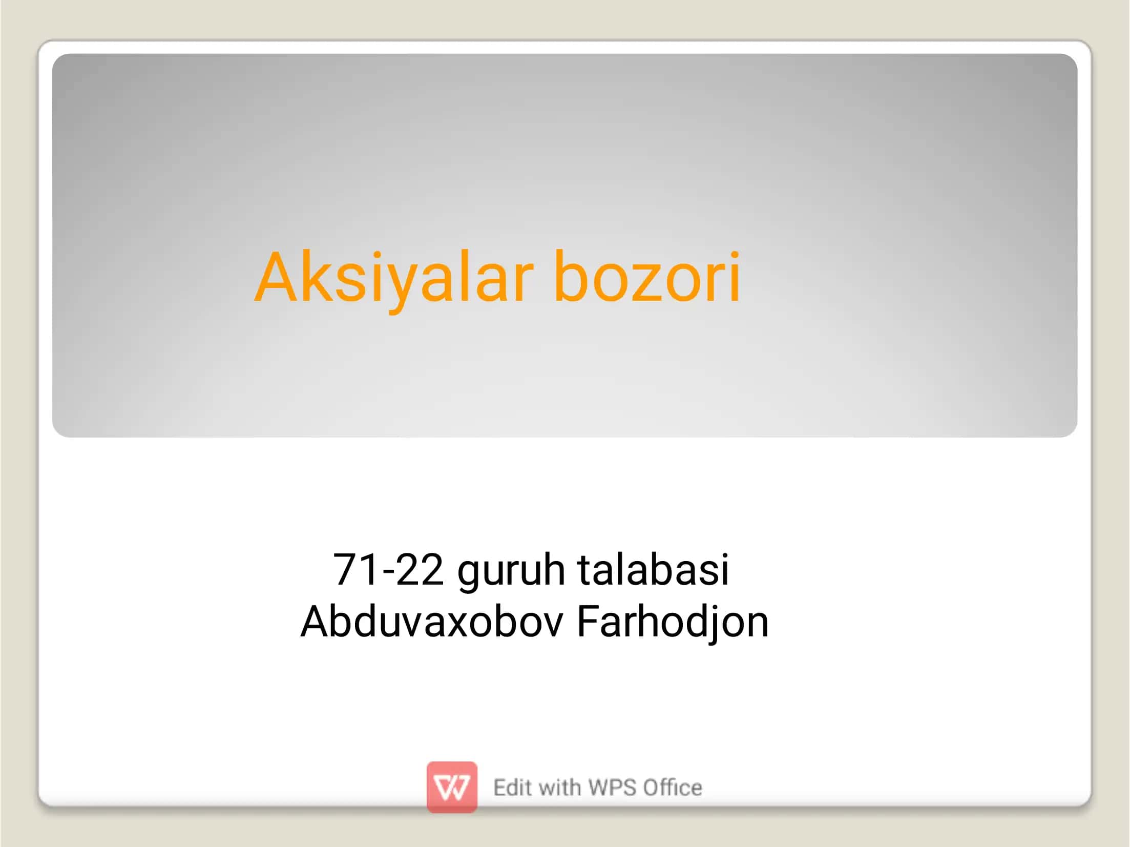 Aksiya bozori
