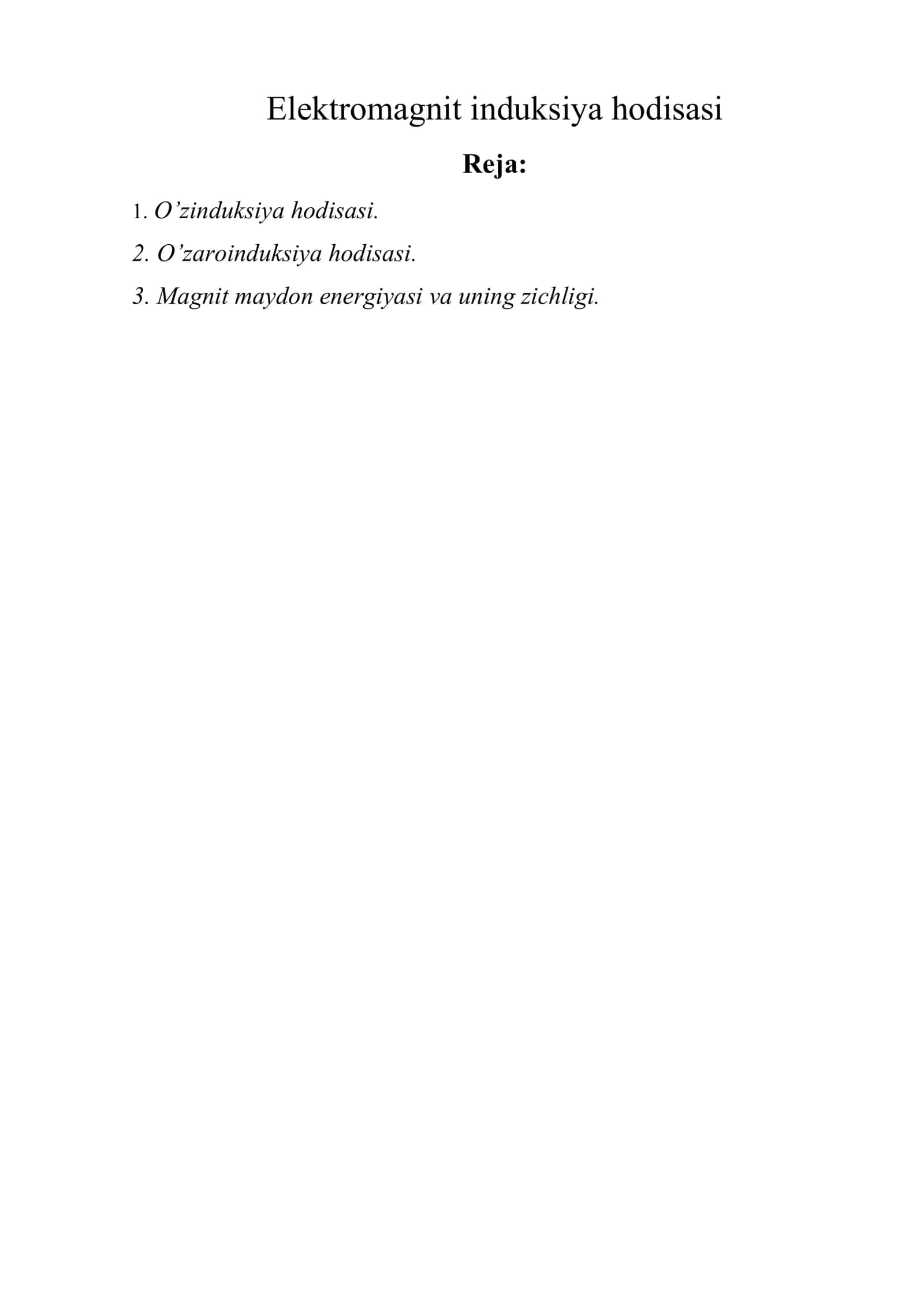 Elektromagnit induksiya hodisasi