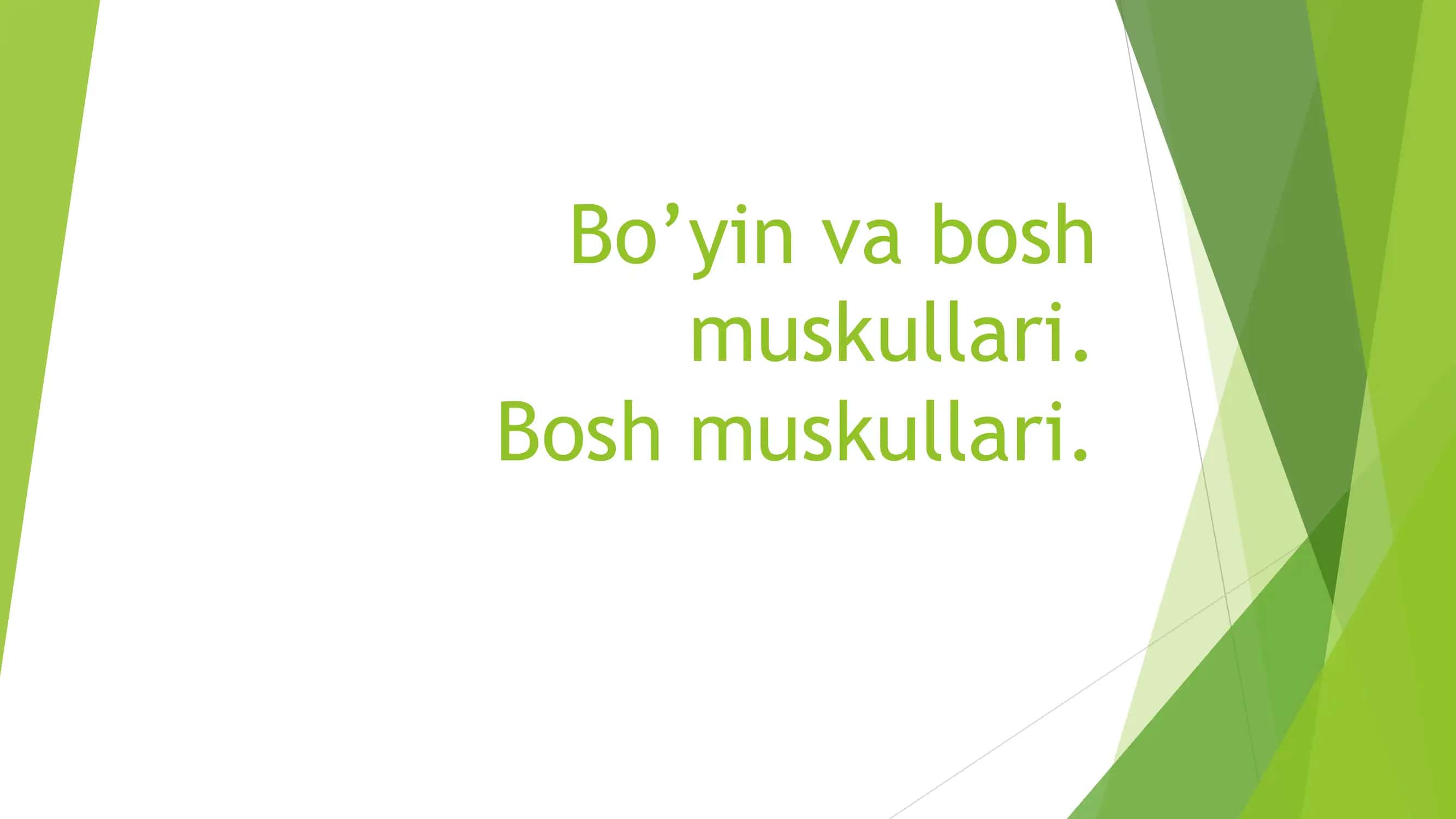 Bo’yin va bosh muskullari