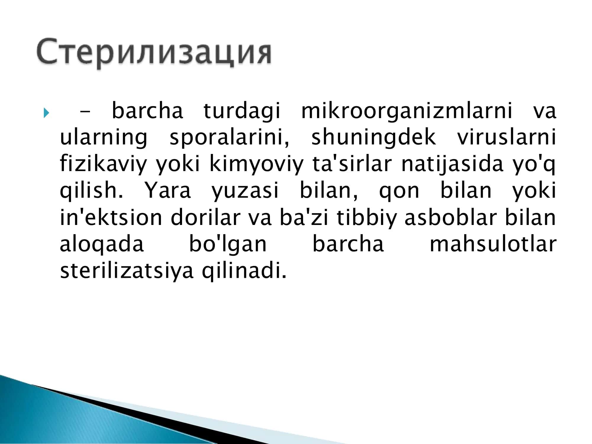 Sterilizatsiya mahsulotlari