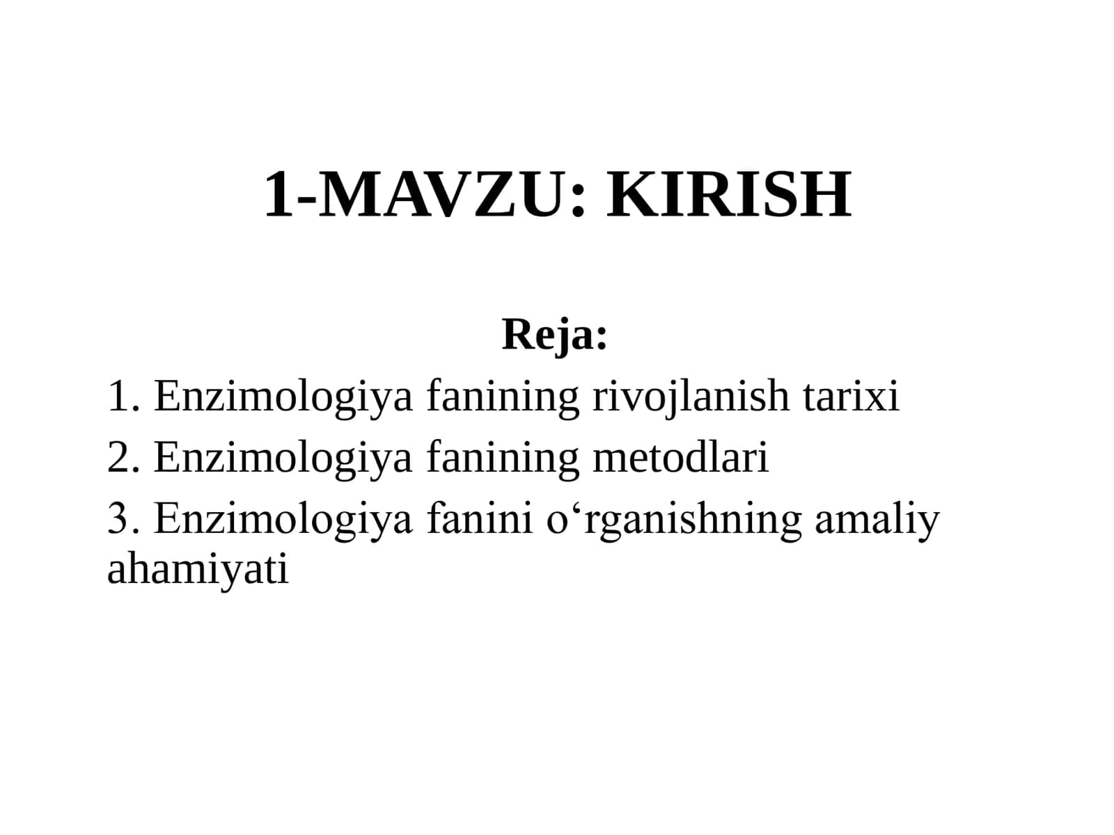 Enzimologiya fanining rivojlanish tarixi