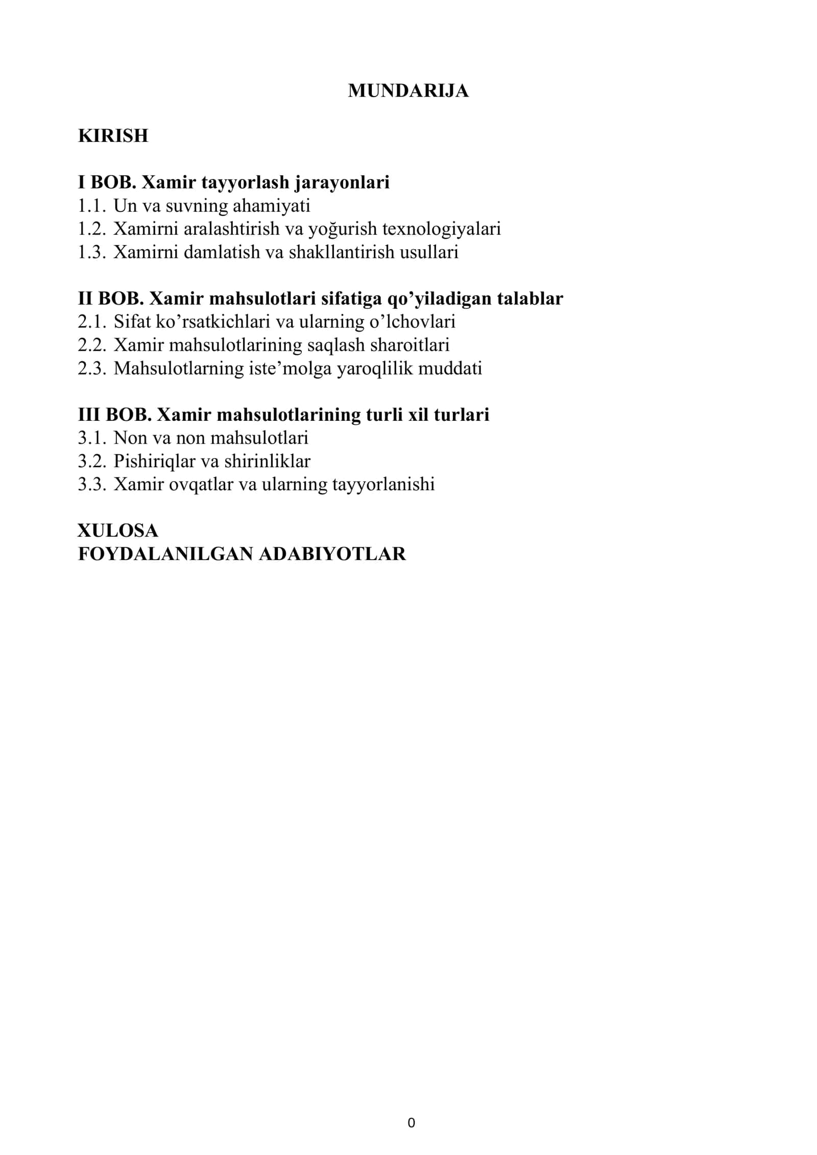 Xamir Tayyorlash Texnologiyalari