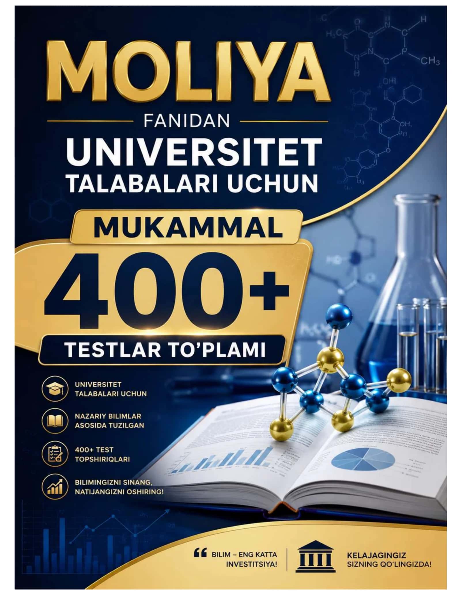 MOLIYA FANIDAN TESTLAR TO'PLAMI 400+ 2026 yil