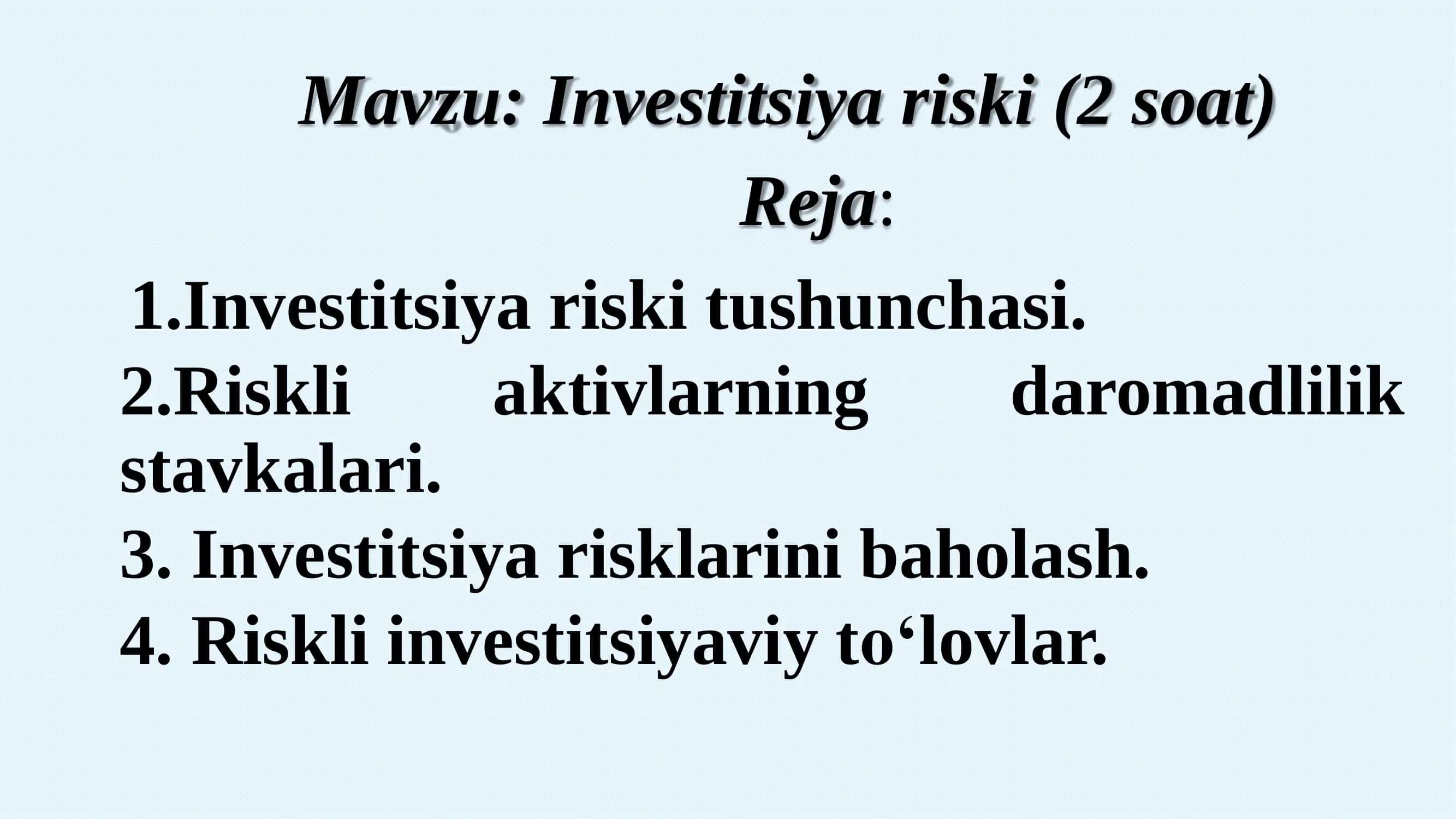 Investitsiya riski