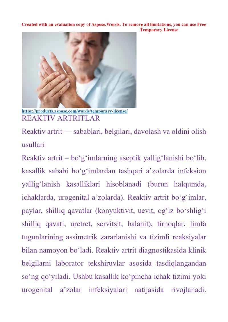 Reaktiv artritlar