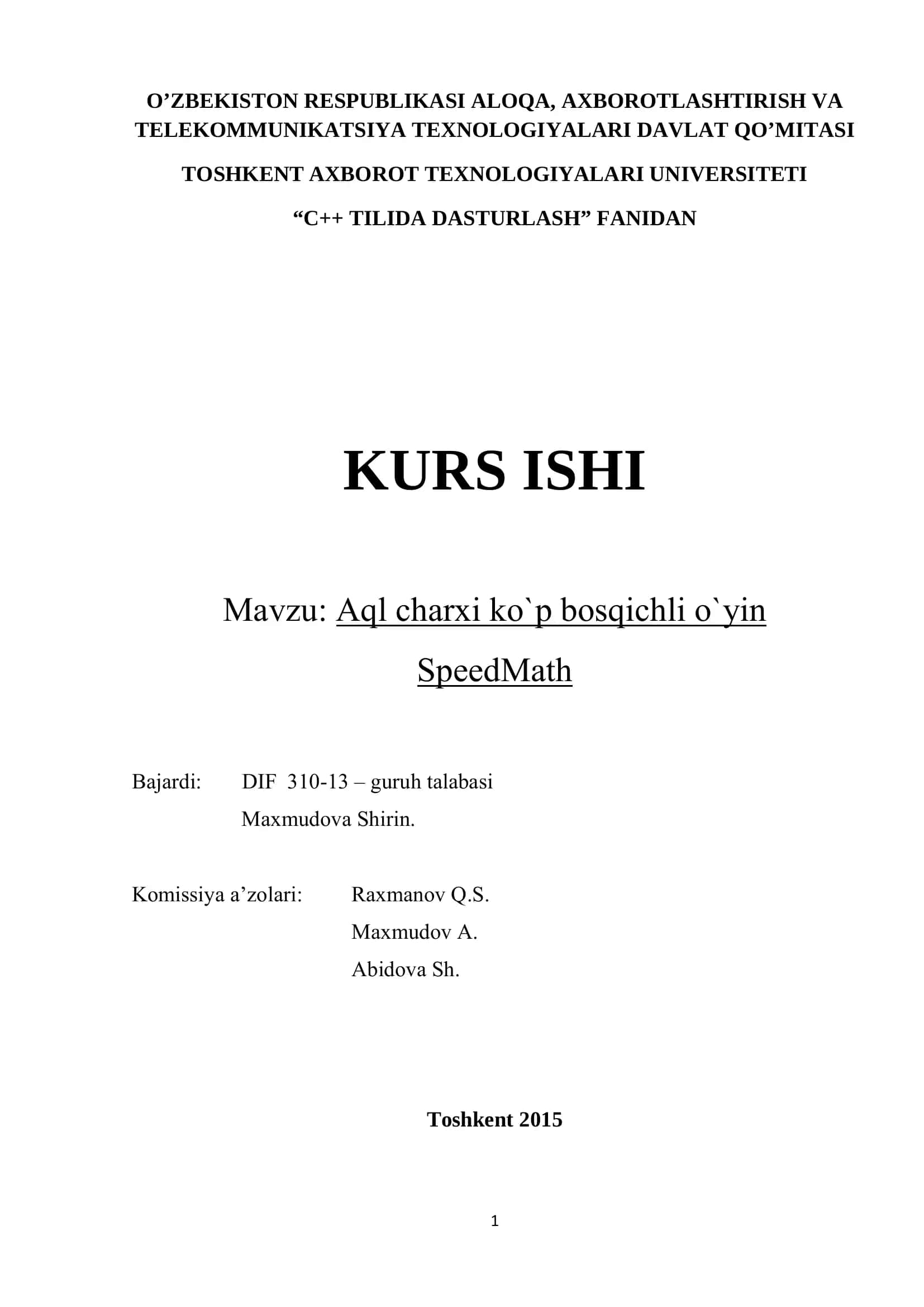Aql charxi ko`p bosqichli o`yin: SpeedMath