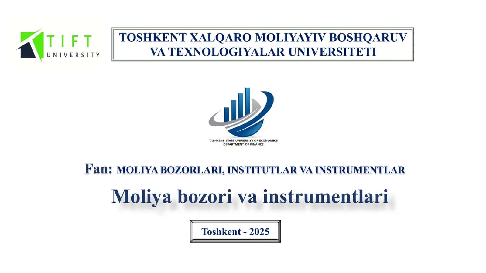 Moliya bozori va instrumentlari