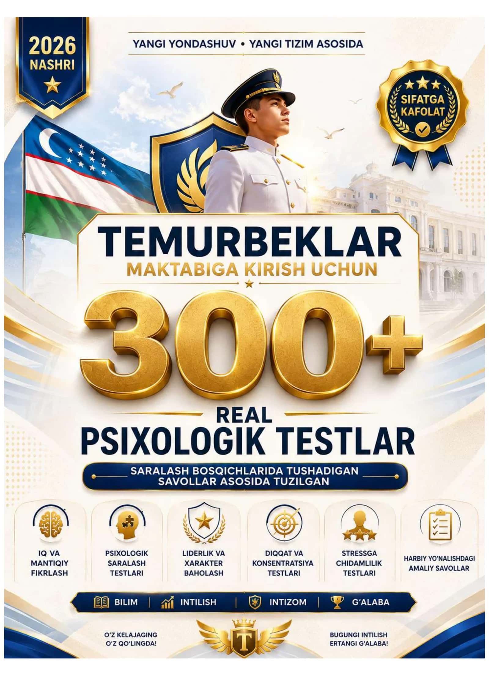 2026 YIL TEMURBEKLAR MAKTABIGA KIRISH PSIXOLOGIK TESTLAR