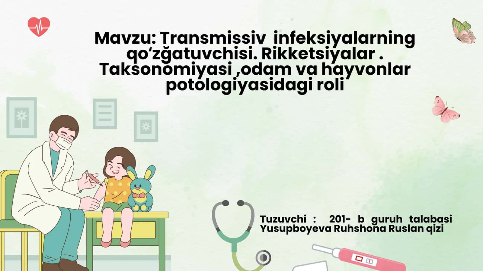 Transmissiv infeksiyalarning qoʻzğatuvchisi. Rikketsiyalar. Taksonomiyasi,odam va hayvonlar potologiyasidagi roli