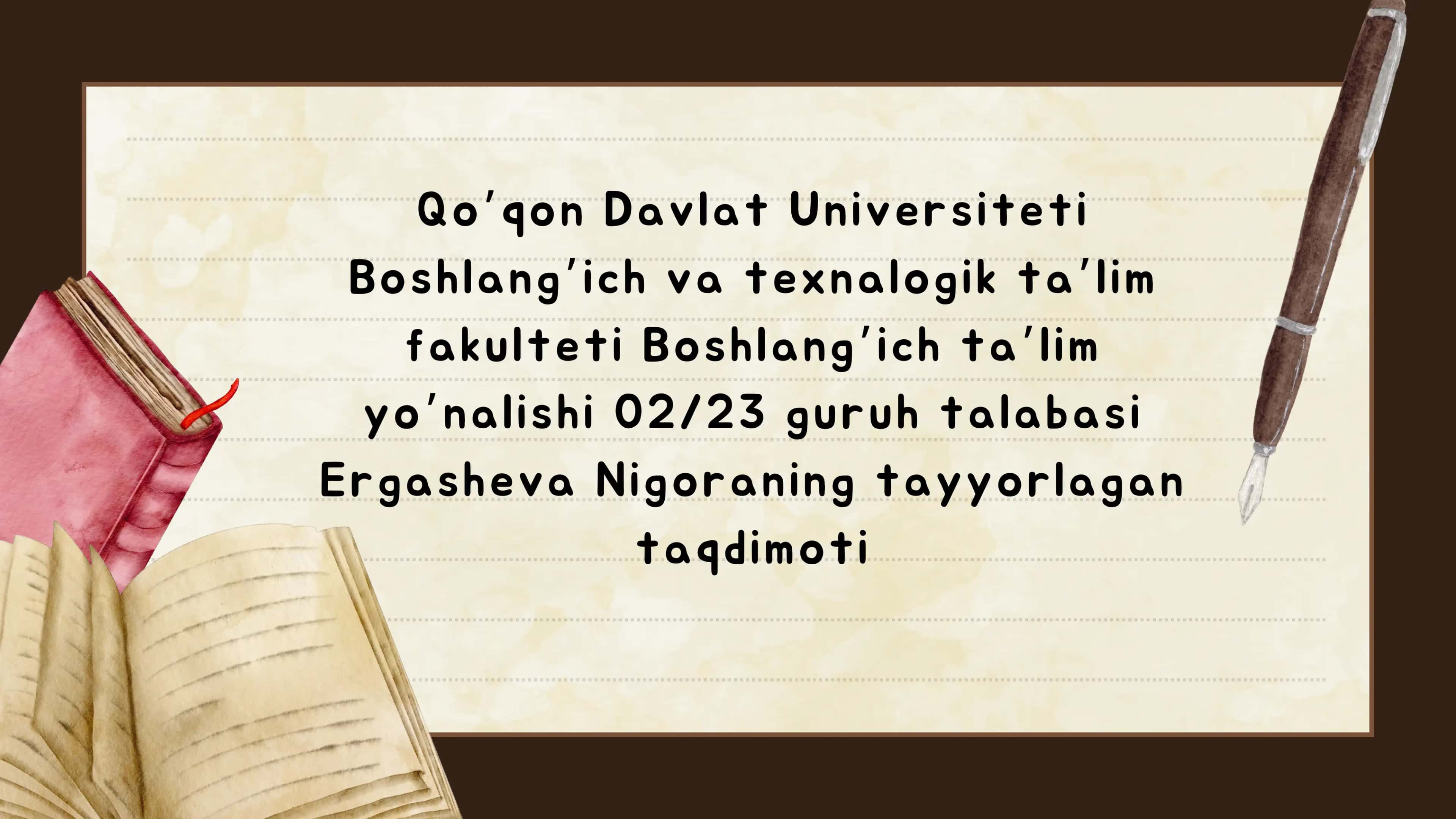 O‘qish dan umumlashtiruvchi