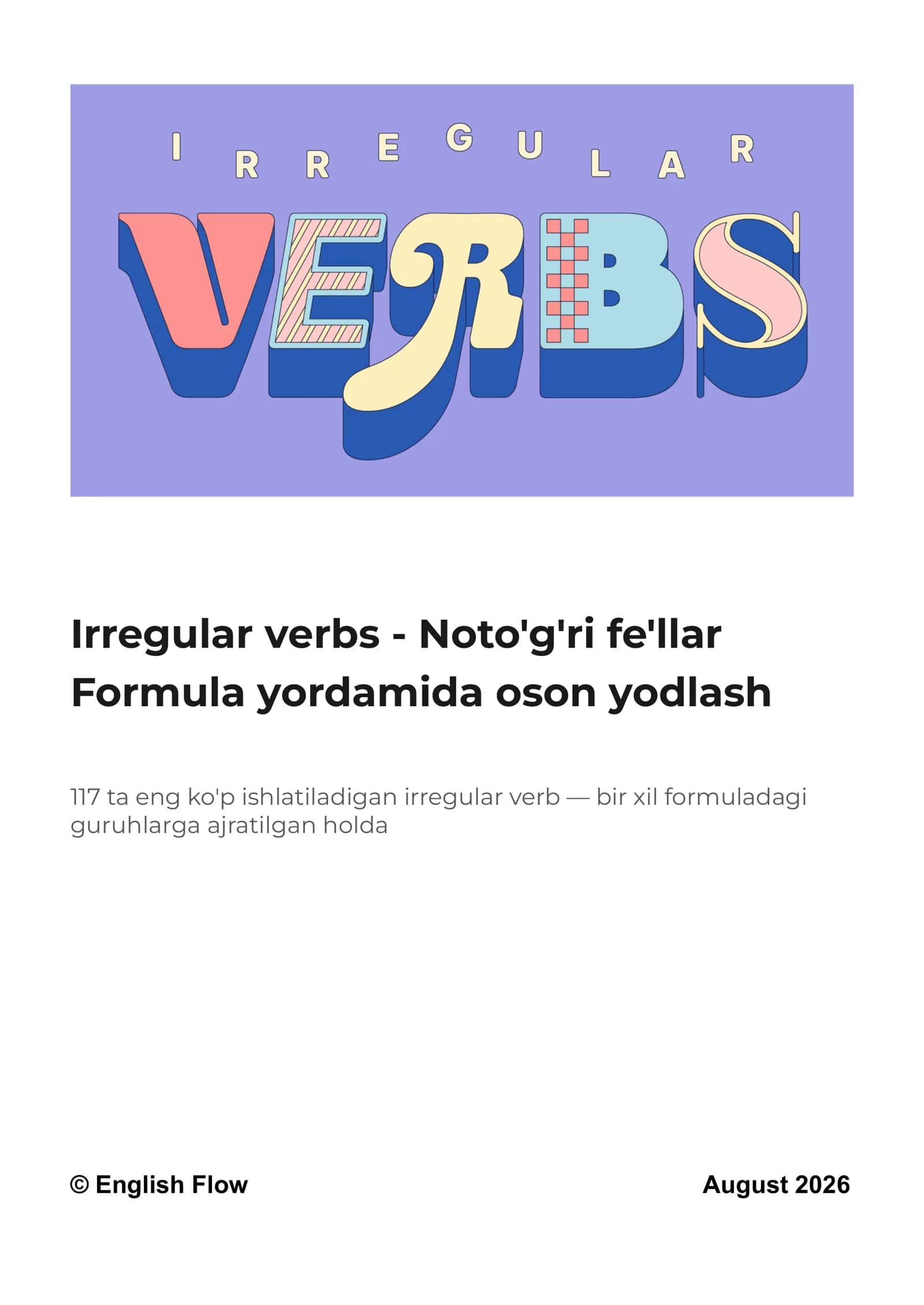 Irregular Verbs with Easy formula Memorization