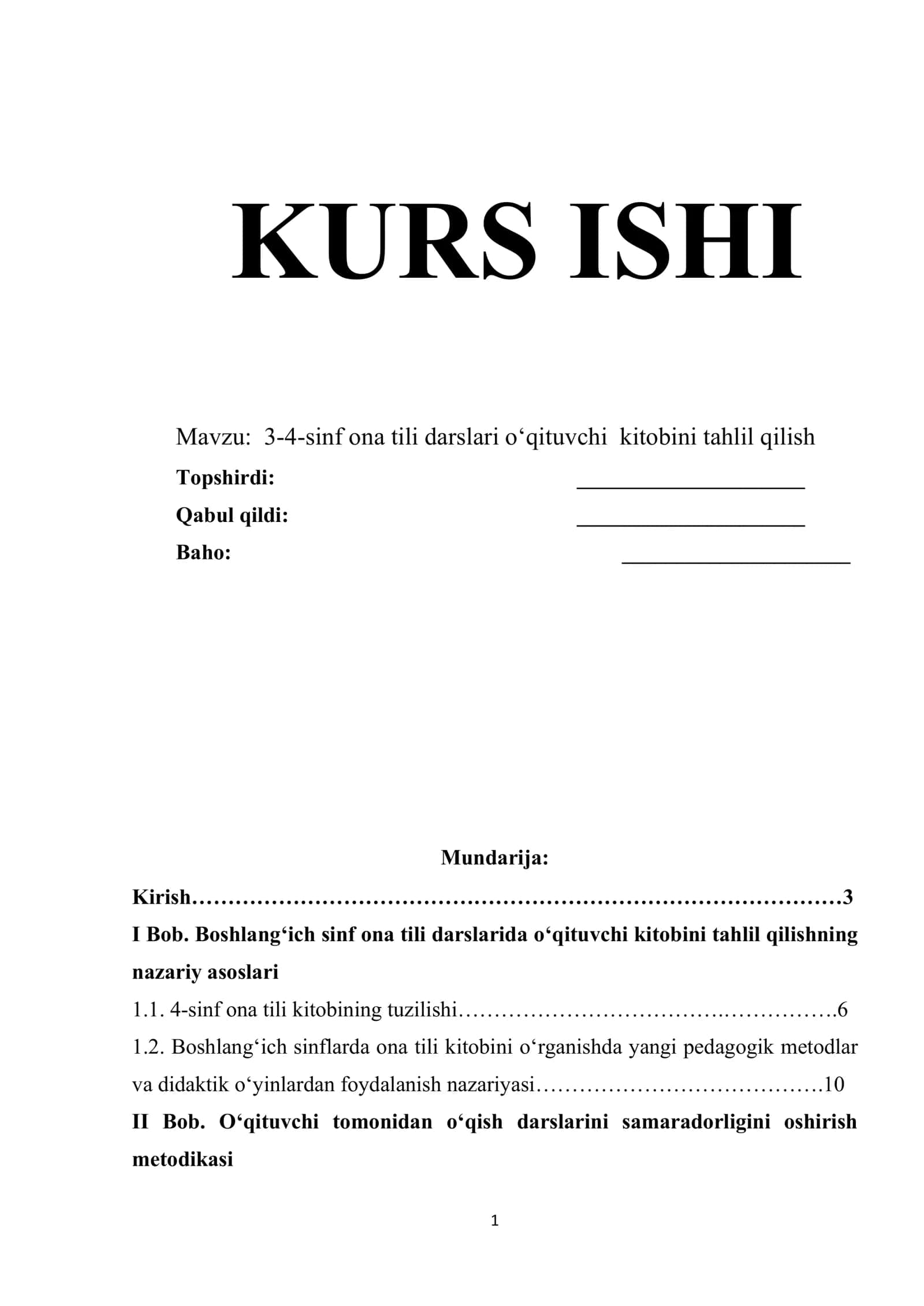 3-4-sinf ona tili darslari o‘qituvchi kitobini tahlil qilish