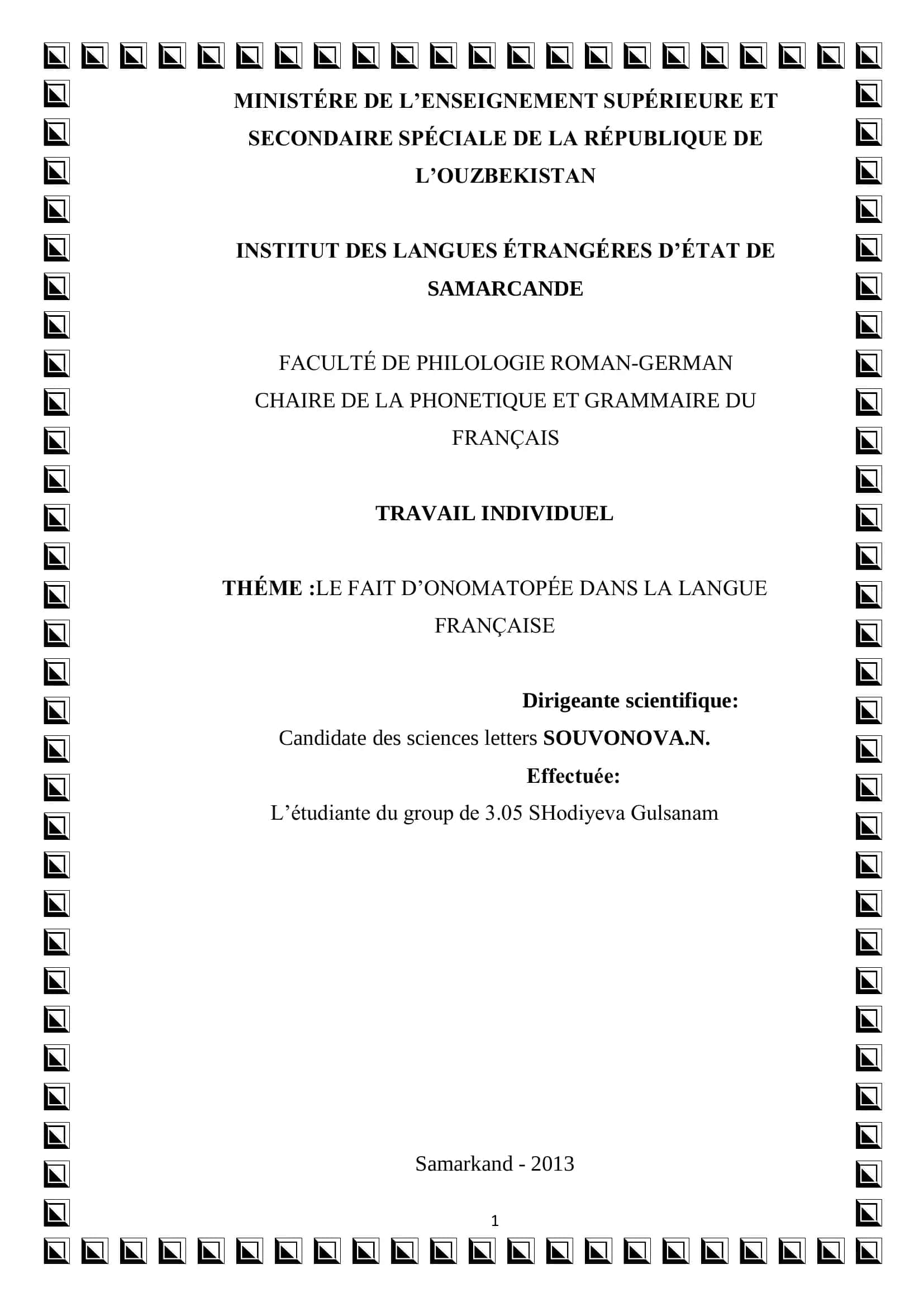 THÉME:LE FAIT D’ONOMATOPÉE DANS LA LANGUE FRANÇAISE