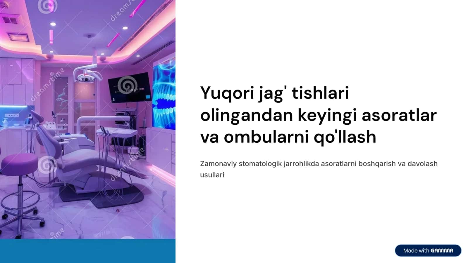 YUqоri jаg’ tishlаri оlingаndаn keyingi bo’lishi mumkin bo’lgаn аsоrаtlаr. Omburlarni qo’llashno o’rganish.
