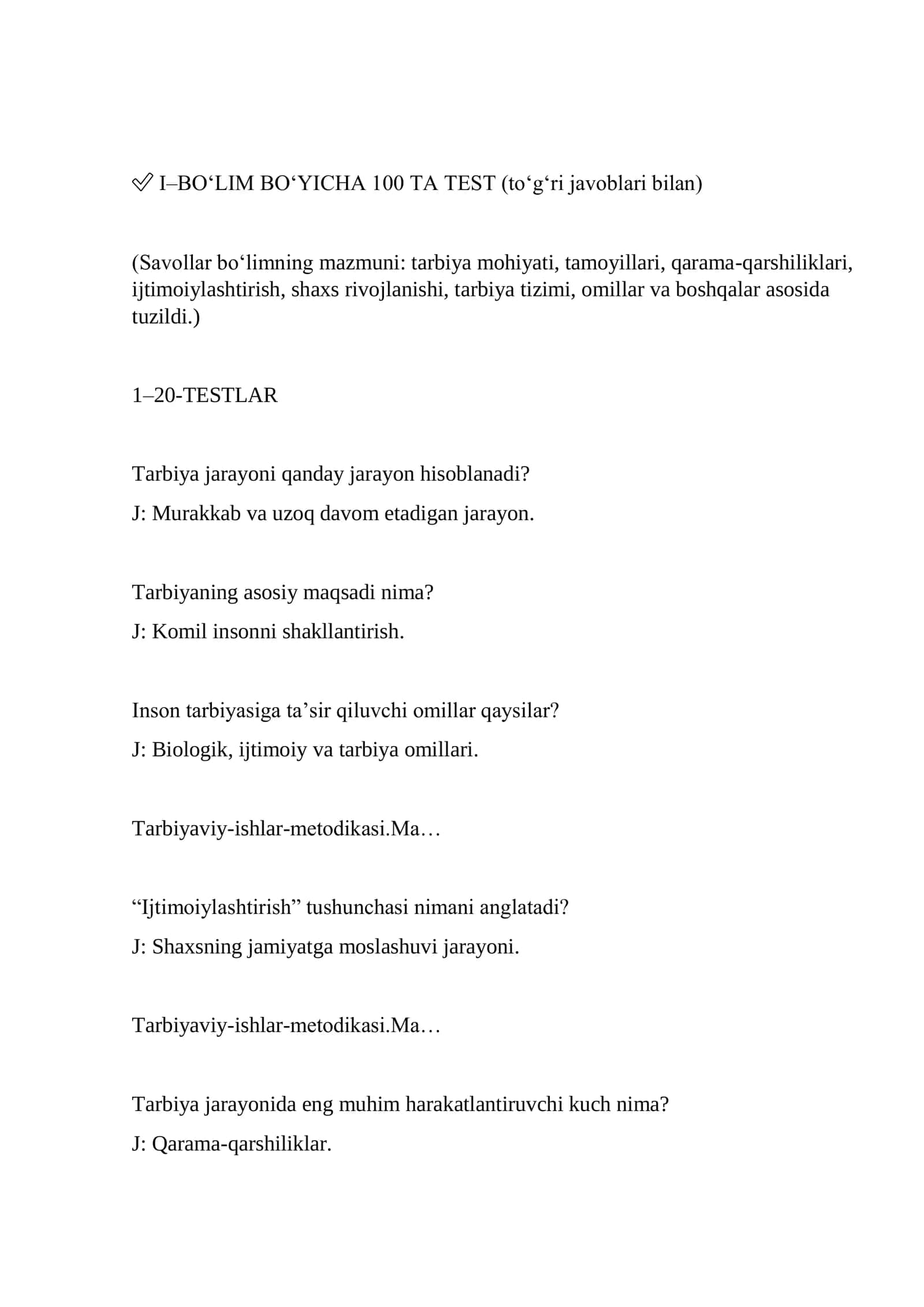 maslahatchi Tarbiyaviy ishlar metodikasi