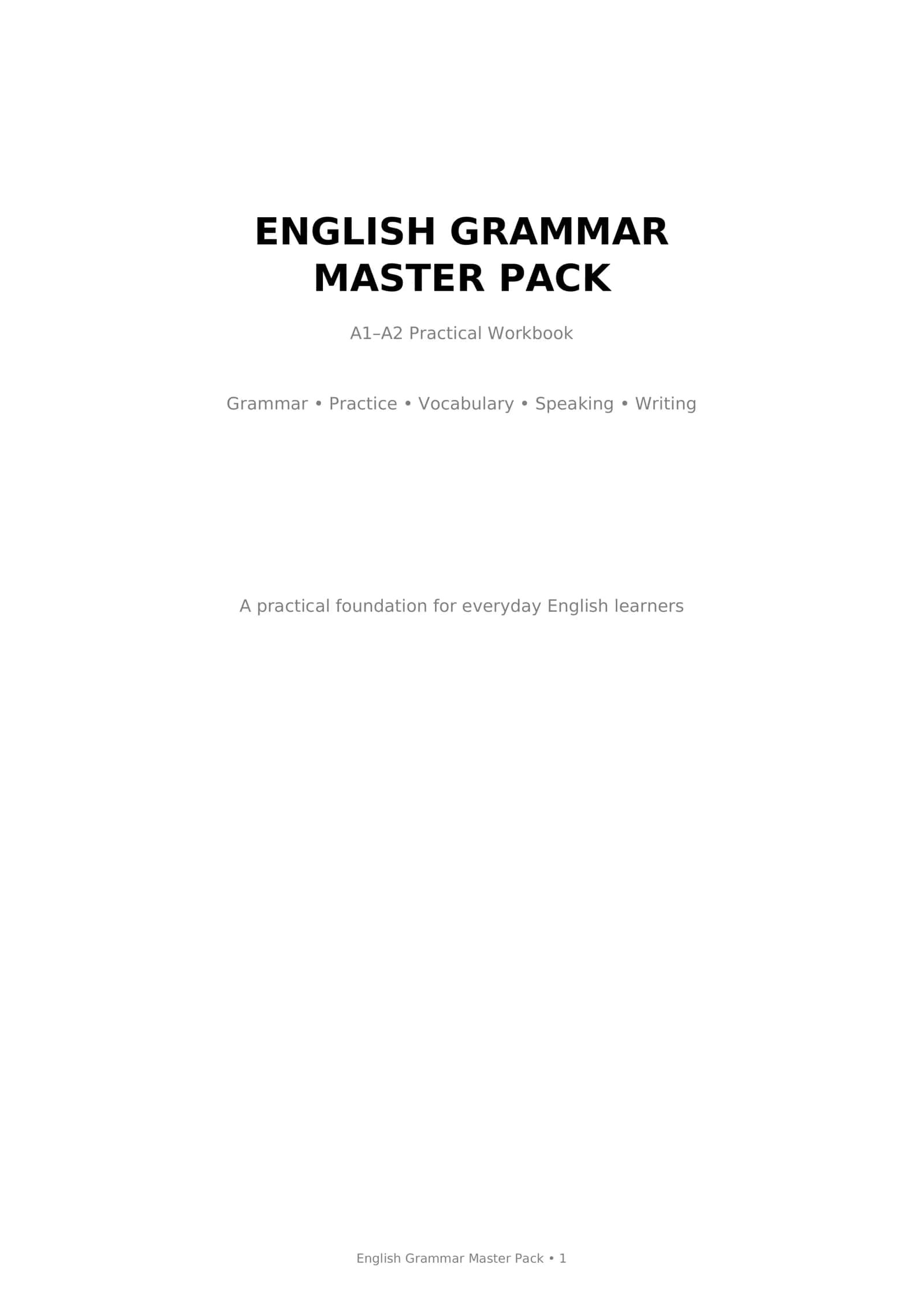 English grammar A1