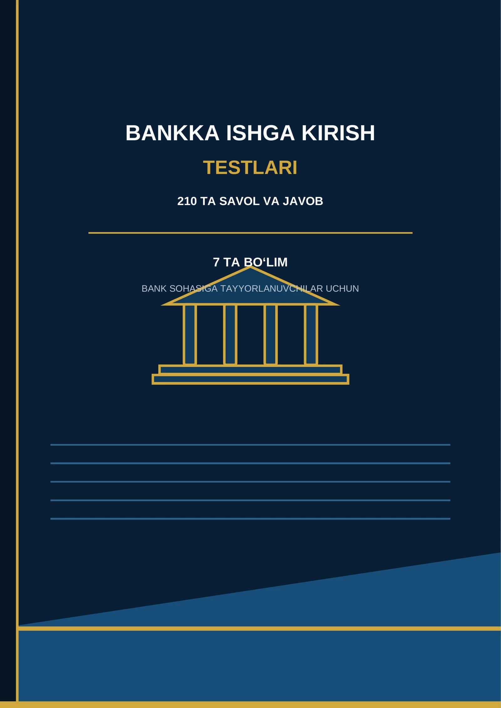 BANKKA ISHGA KIRUVCHILAR UCHUN TEST SAVOLLARI JAVOBLARI BILAN 2026