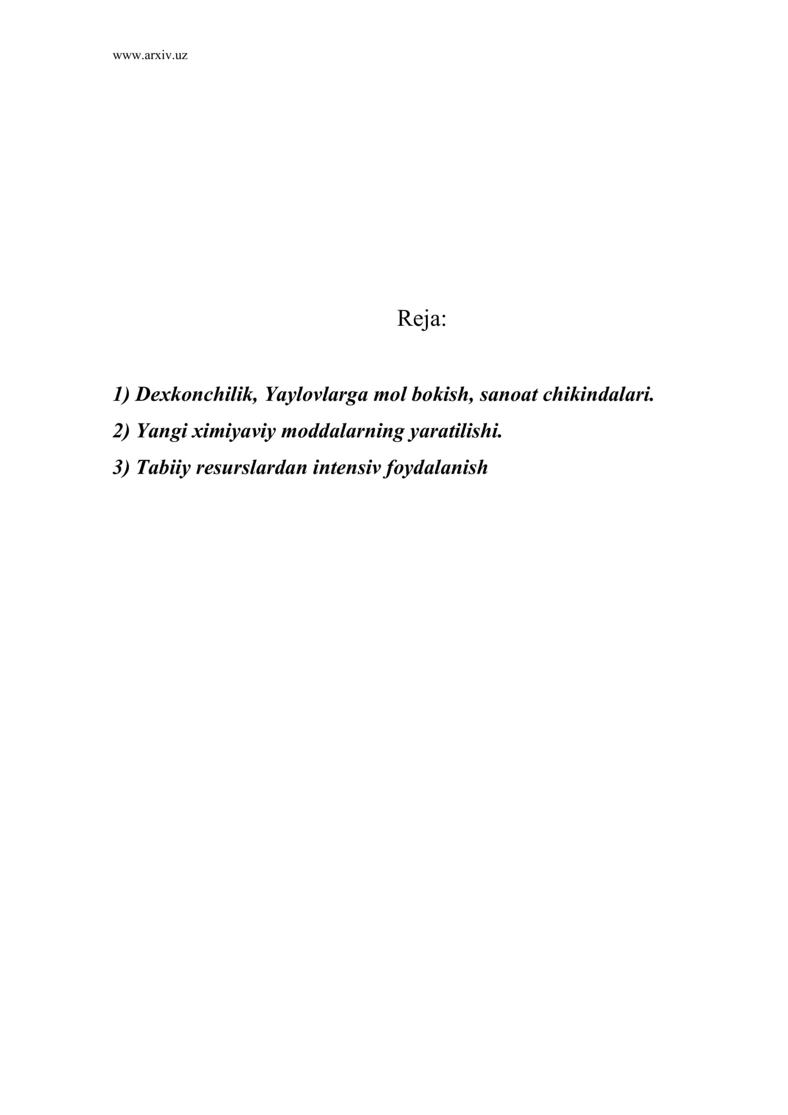 Tabiiy resurslardan foydalanish