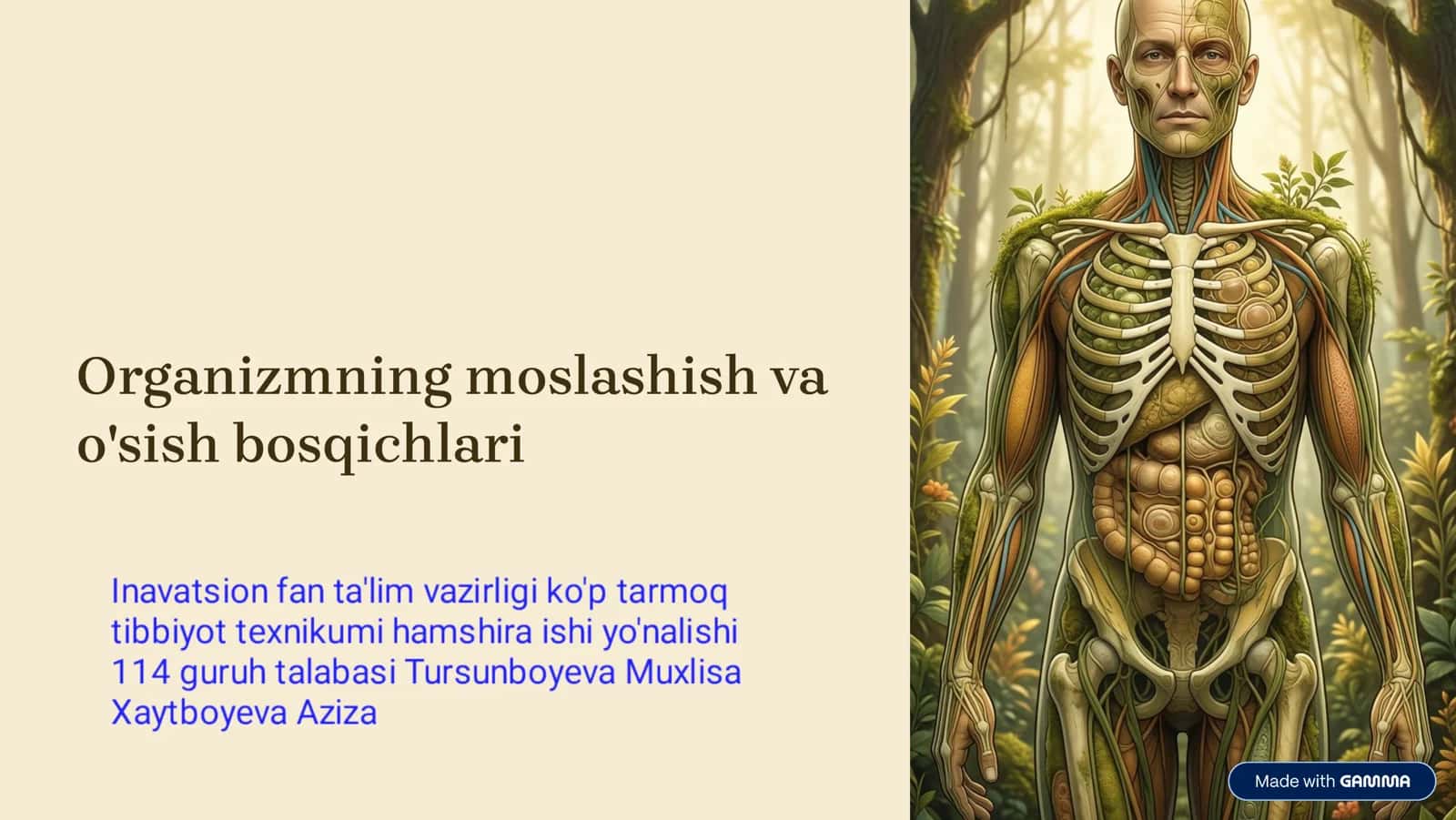 Organizmning moslashish va o'sish bosqichlari