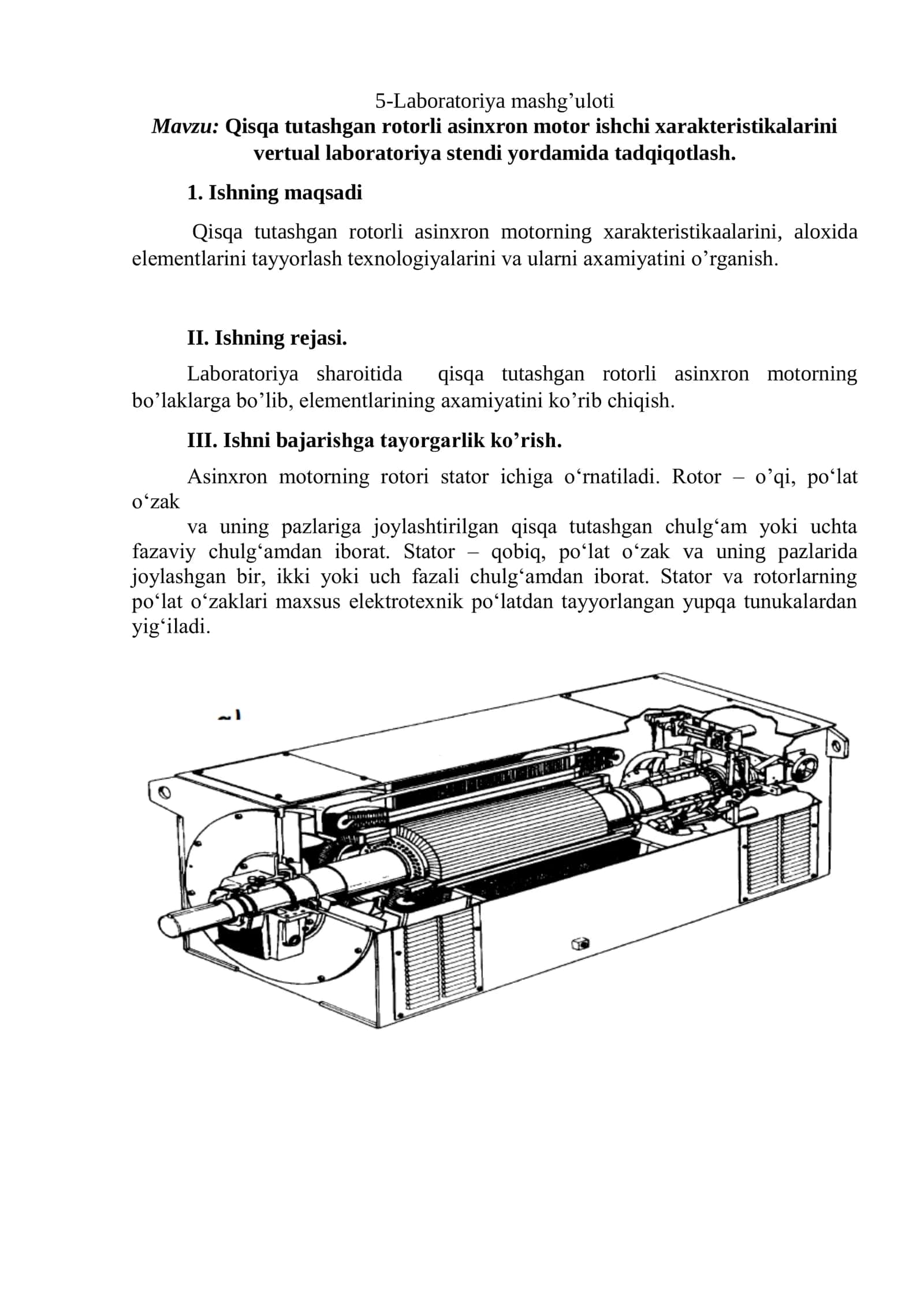 rotorli asixron motor