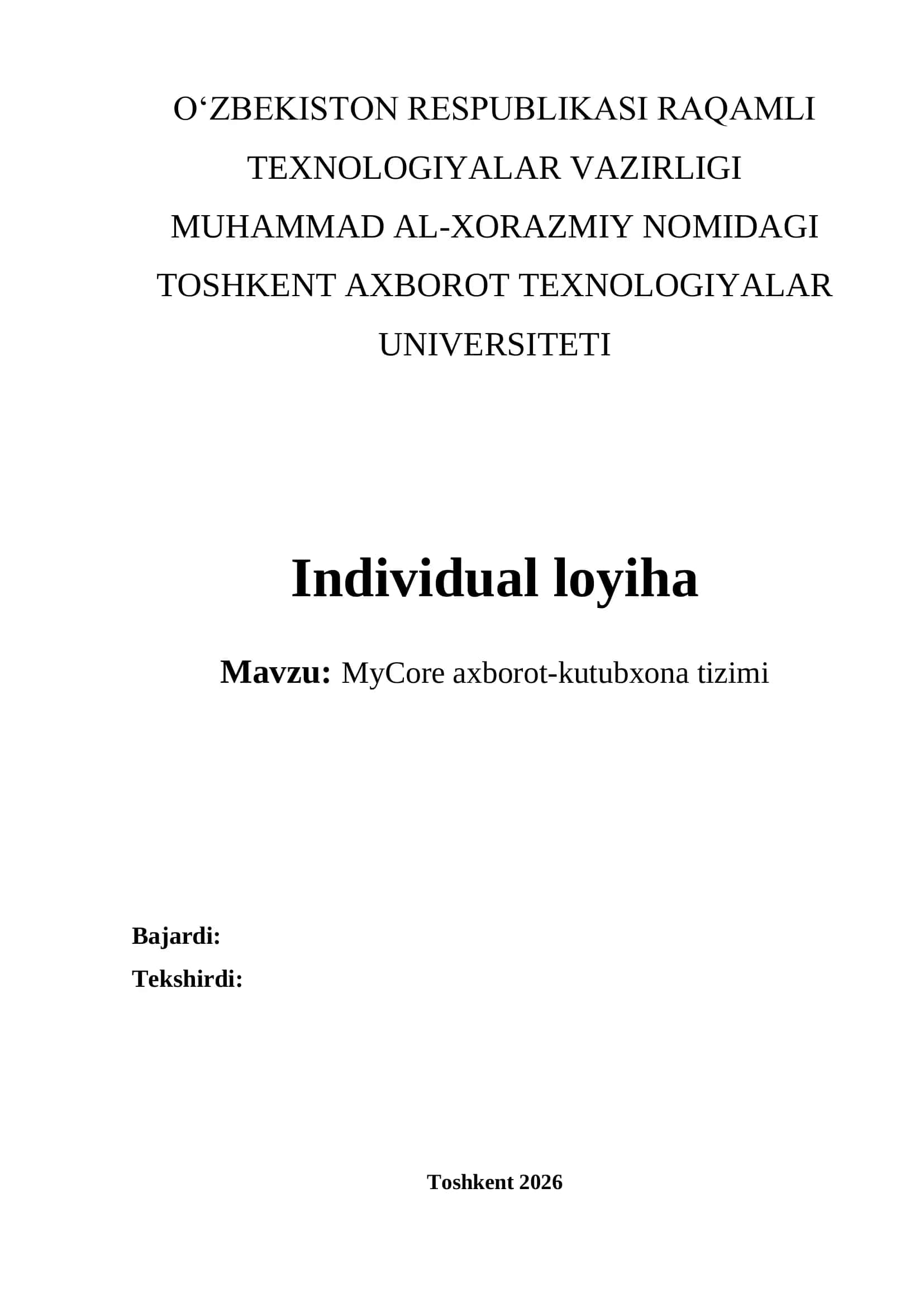 MyCore axborot-kutubxona tizimi