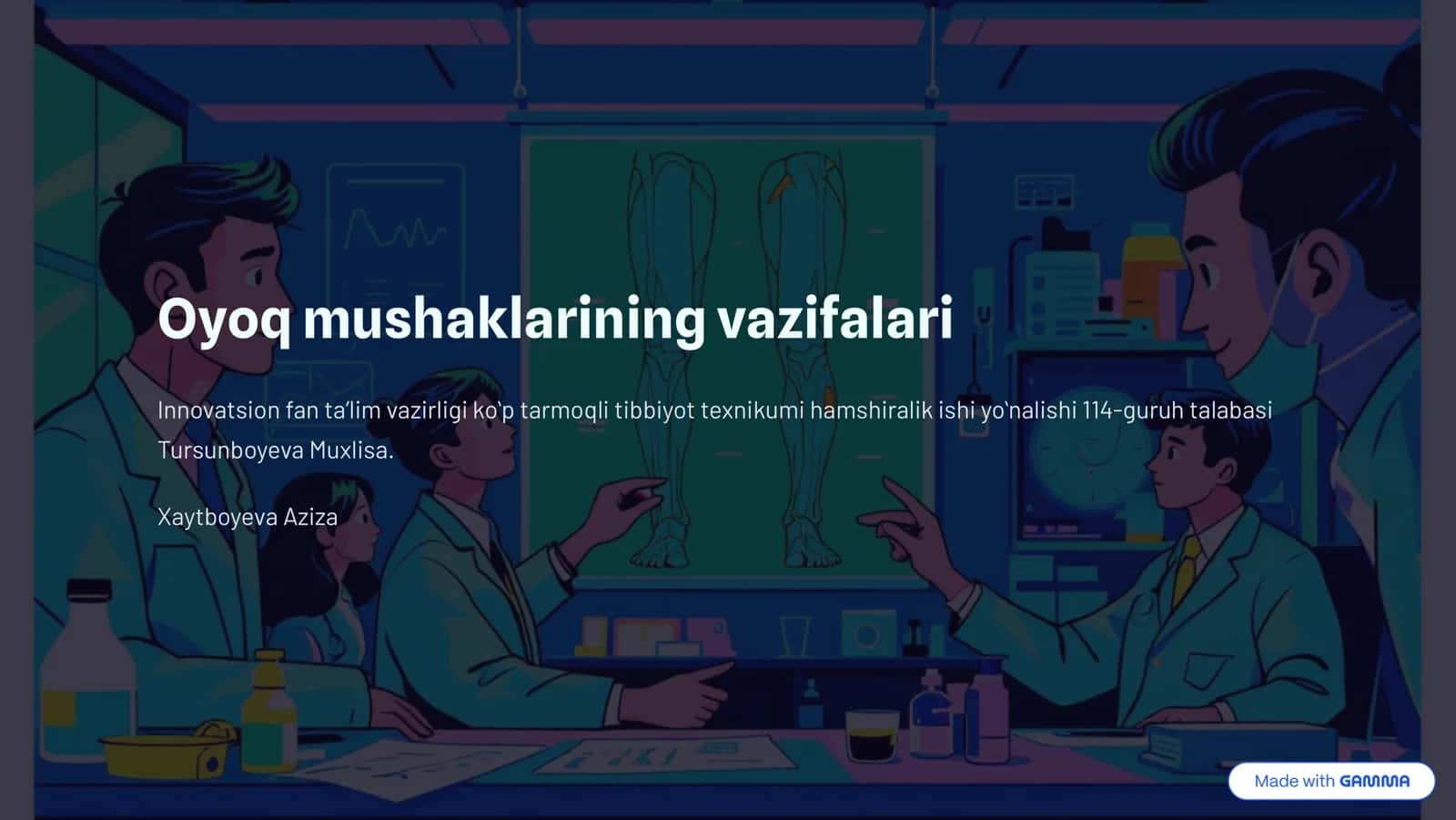 Oyoq mushaklarining umumiy anatomiyasi