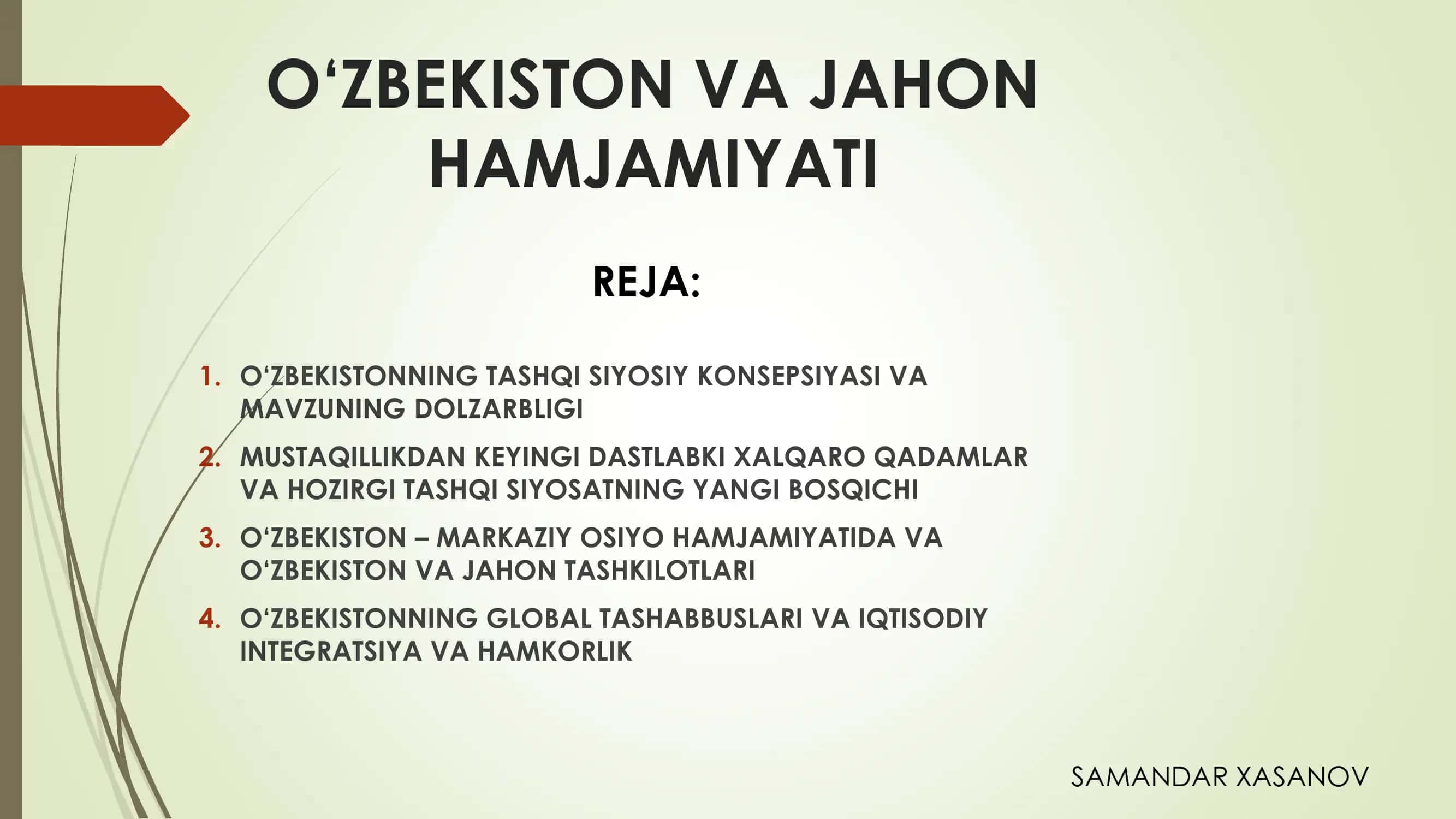 Oʻzbekistonning emg yangi tarixidan slide