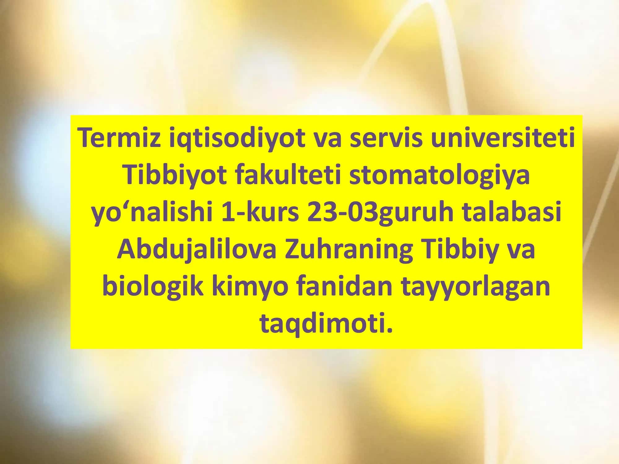 Tibbiy va biologik kimyo