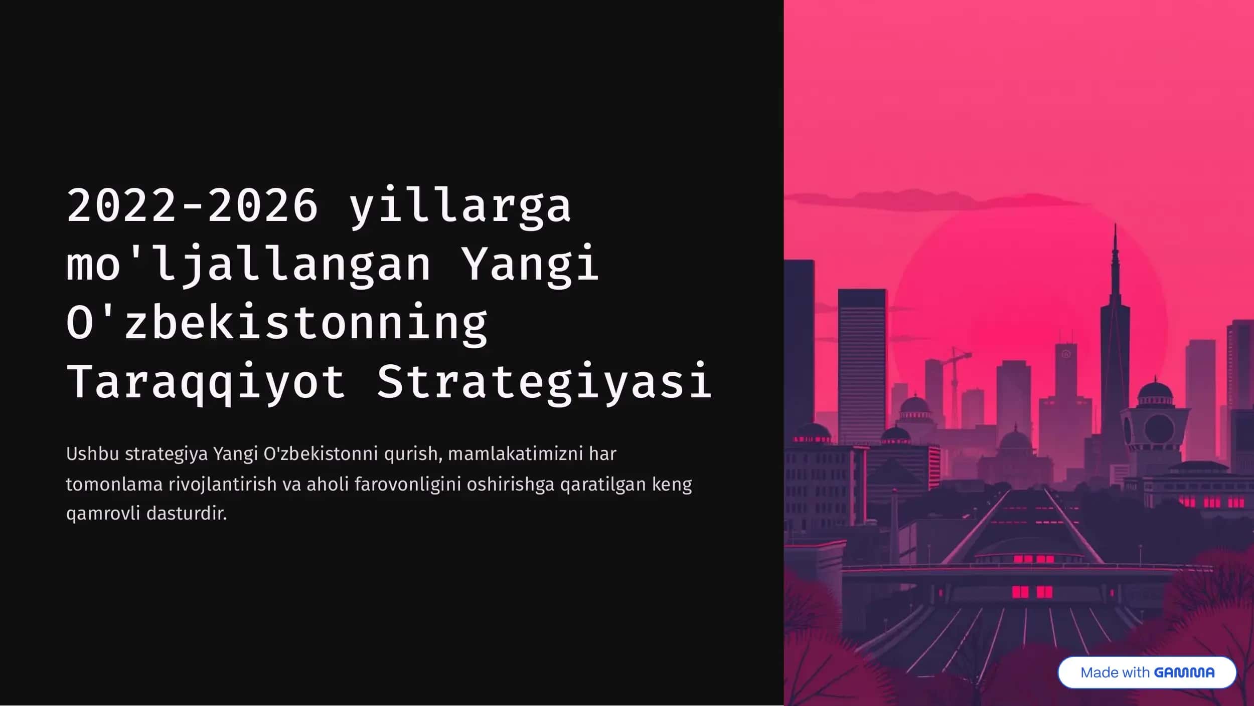 Yangi O'zbekistonning Taraqqiyot Strategiyasi