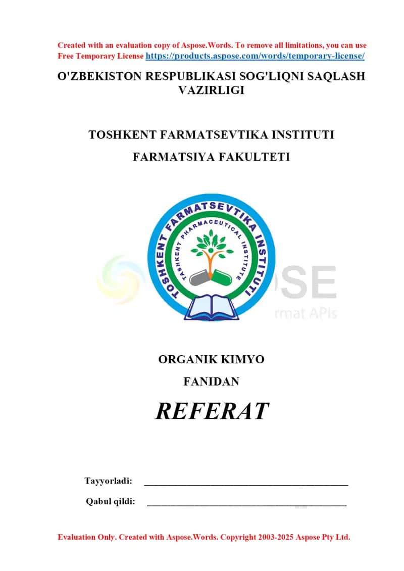 9. Organik kislotalar va asoslar. Brensted- Louri nazariyasi 2. Referat 22 bet