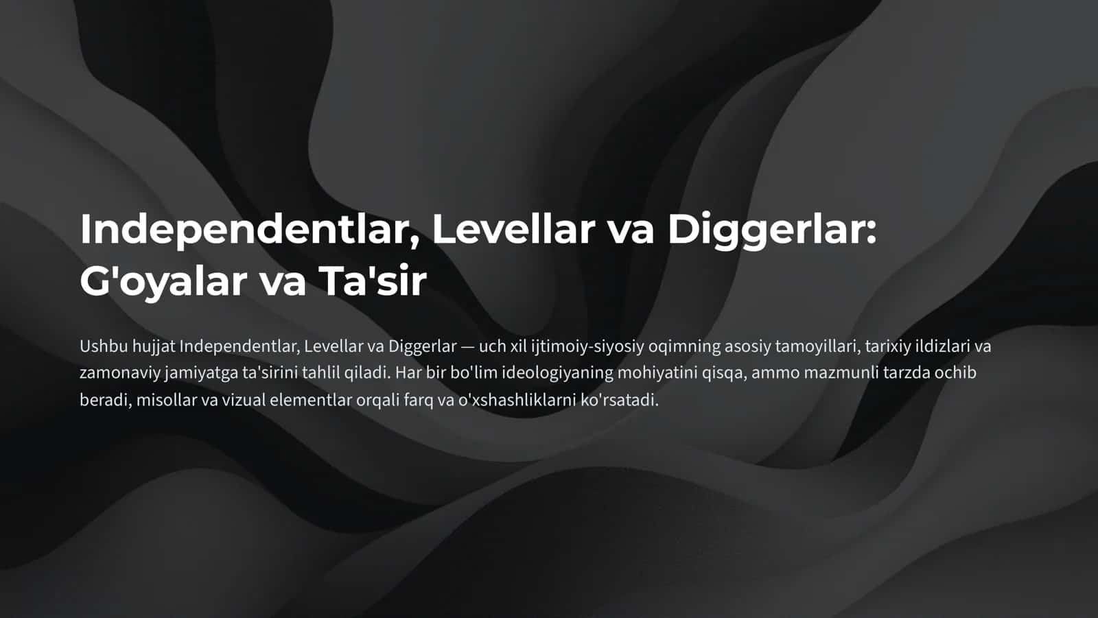 Independentlar, Levellar va Diggerlar