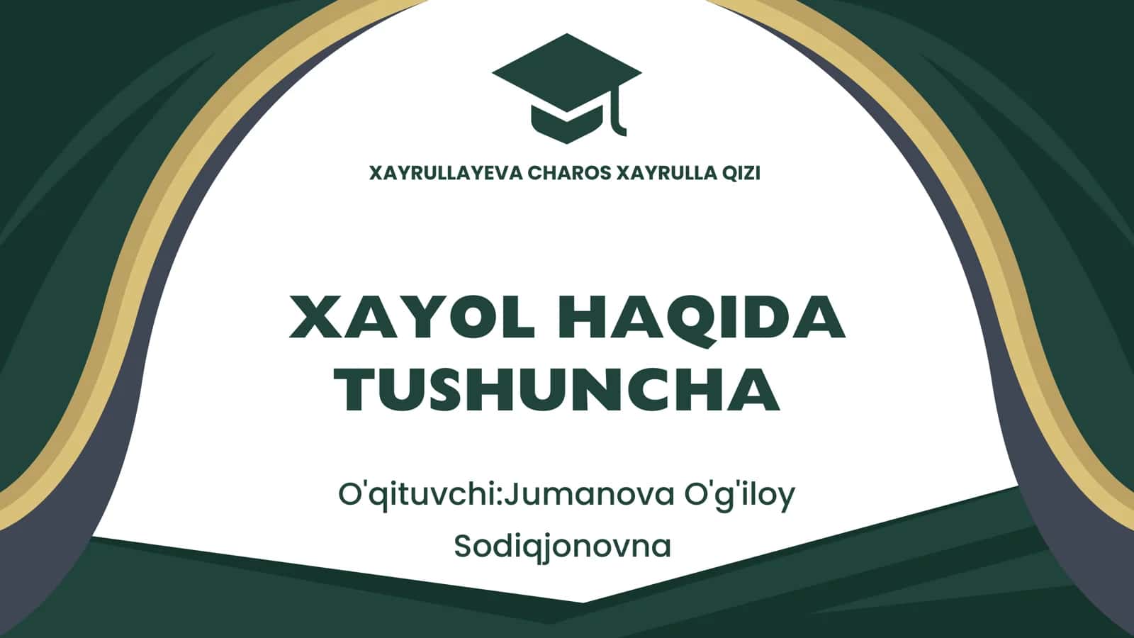 xayol haqida tushuncha prezentatsiya