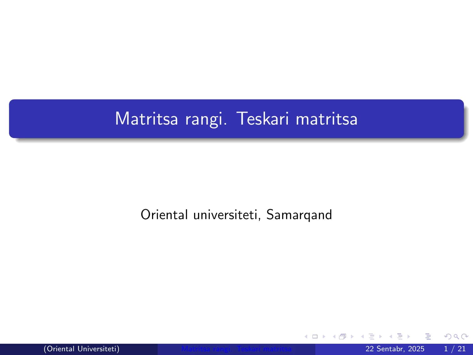 Matritsa rangi. Teskari matritsa