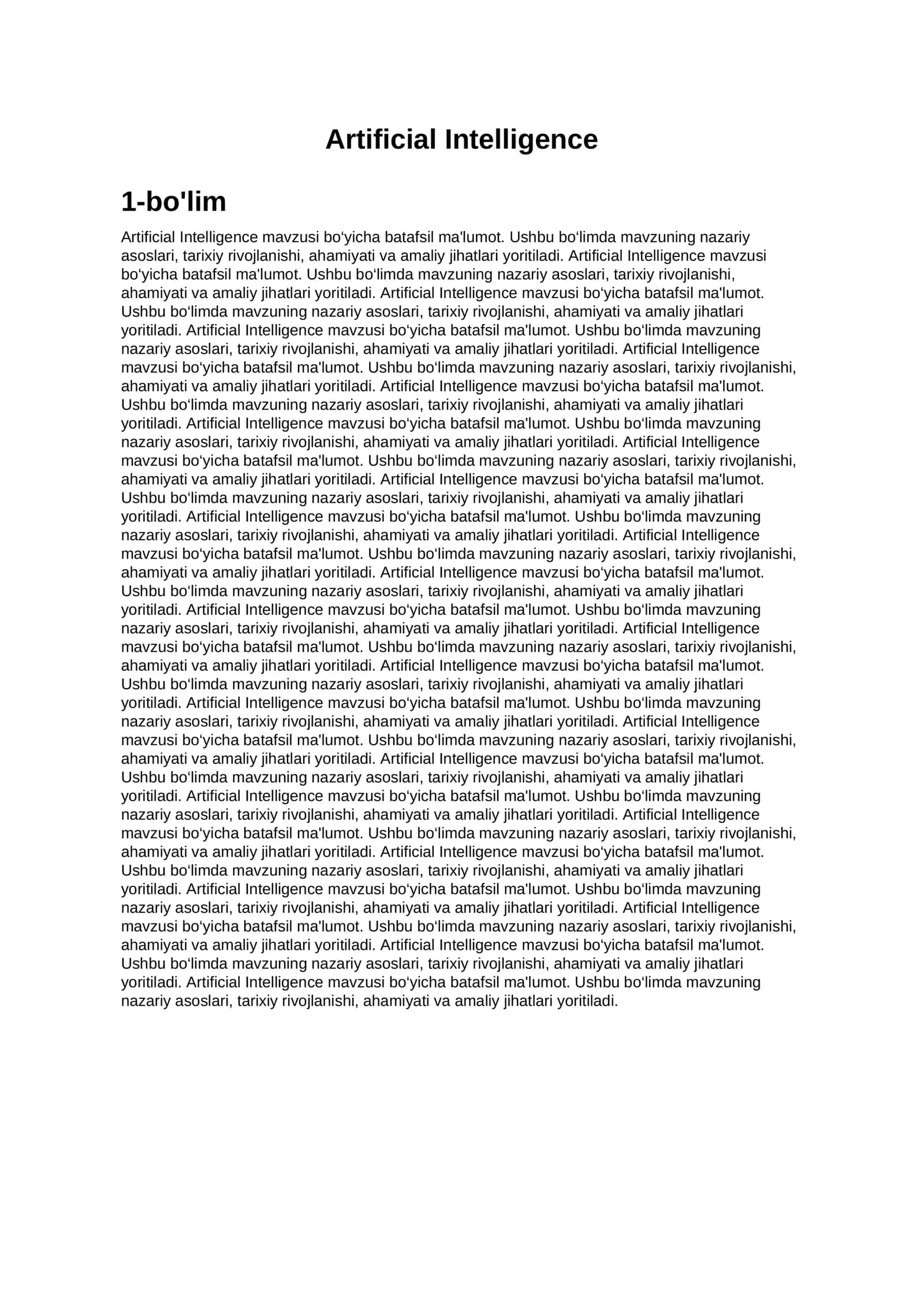 Artificial Intelligence