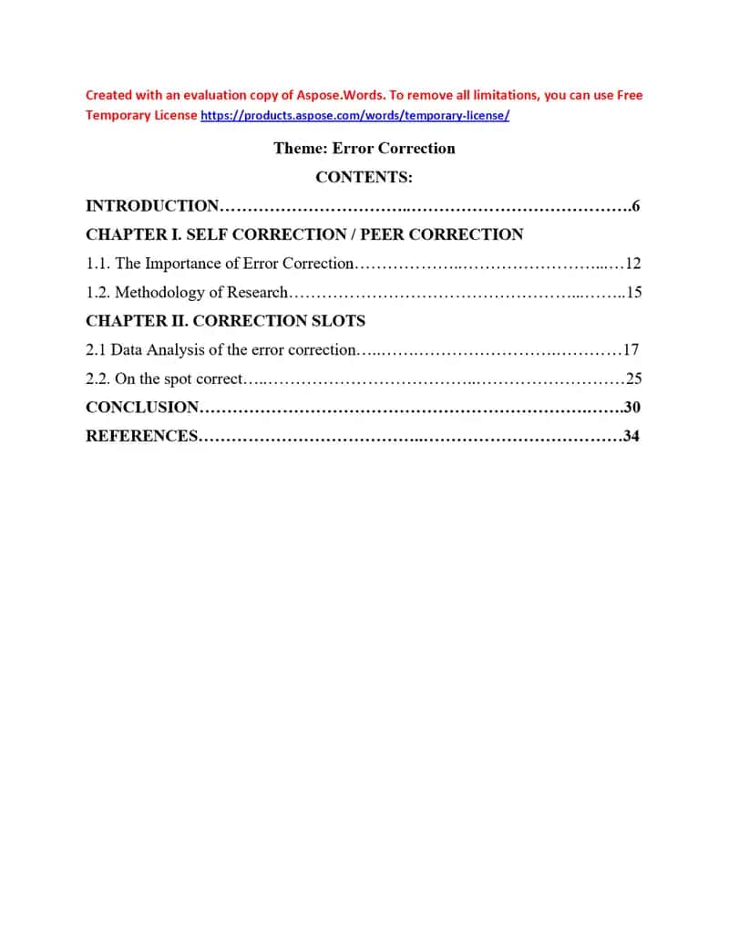Error Correction Types