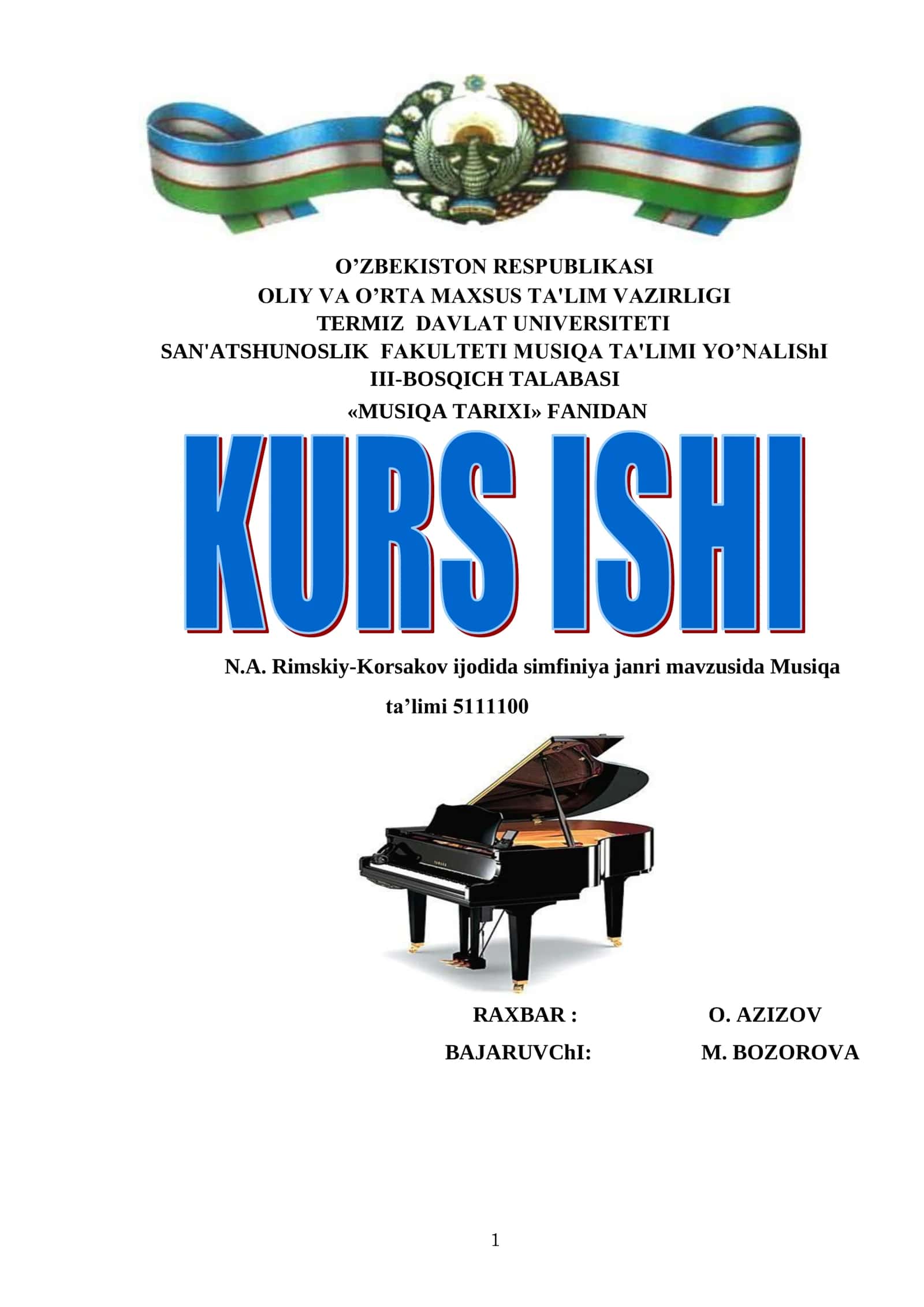 N.A. Rimskiy-Korsakov ijodida simfoniya janri