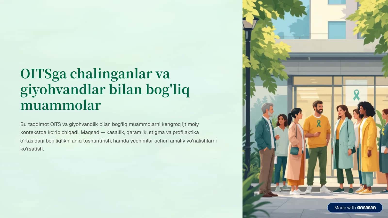 OITS va giyohvandlikka qarshi kurashning dolzarbligi