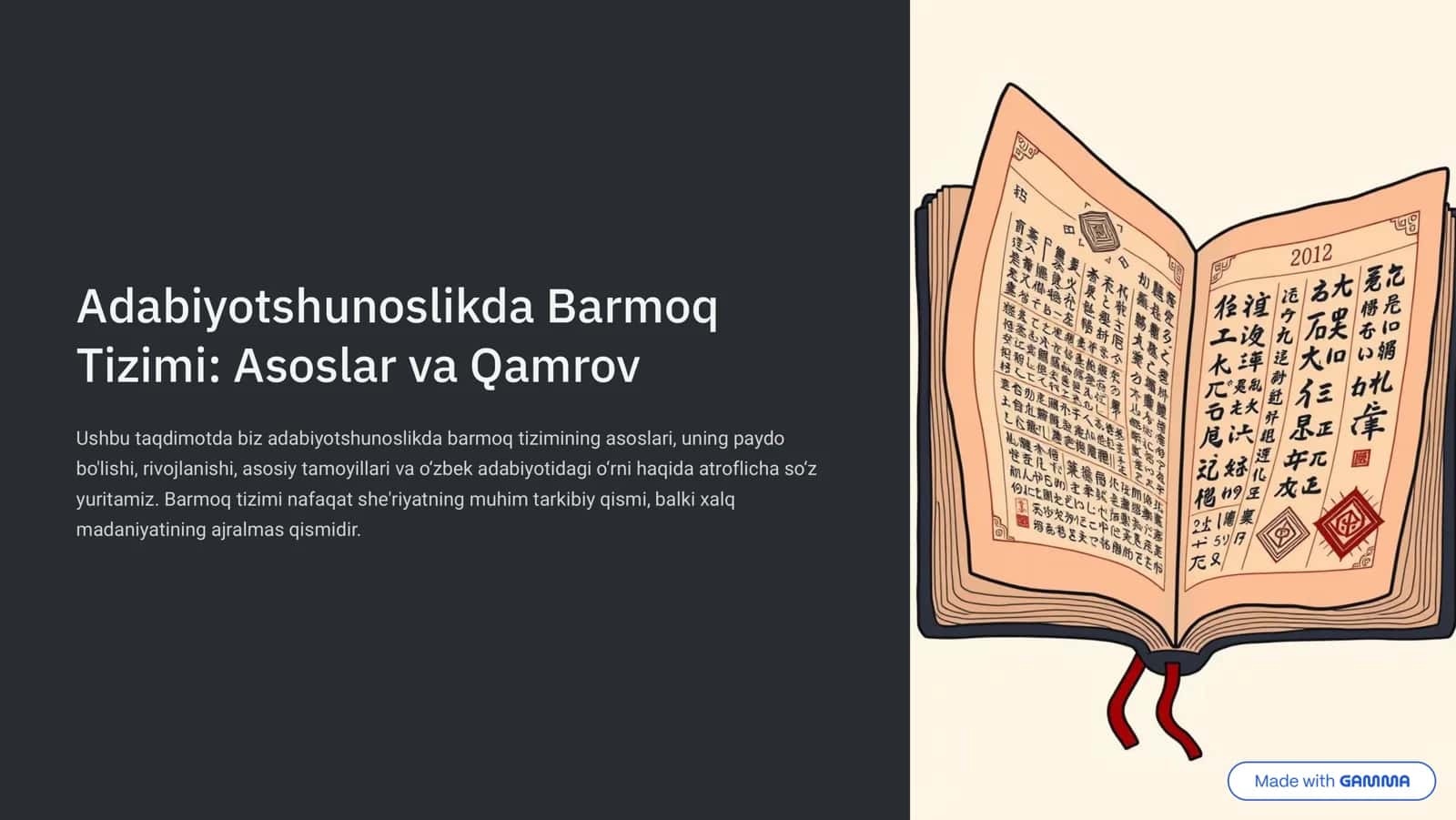 Adabiyotshunoslikda Barmoq Tizimi: Asoslar va Qamrov