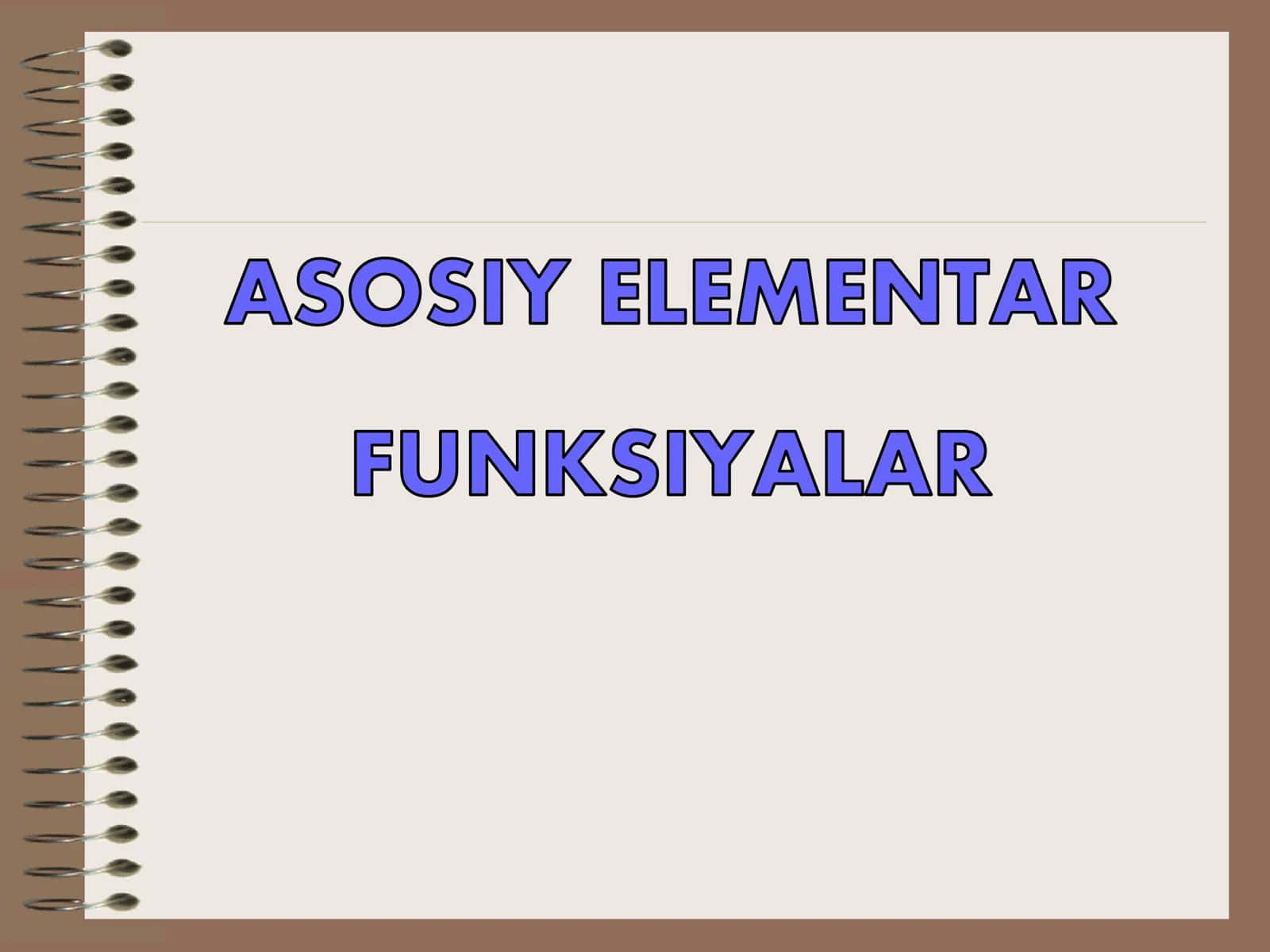 Asosiy elementar funksiyalar