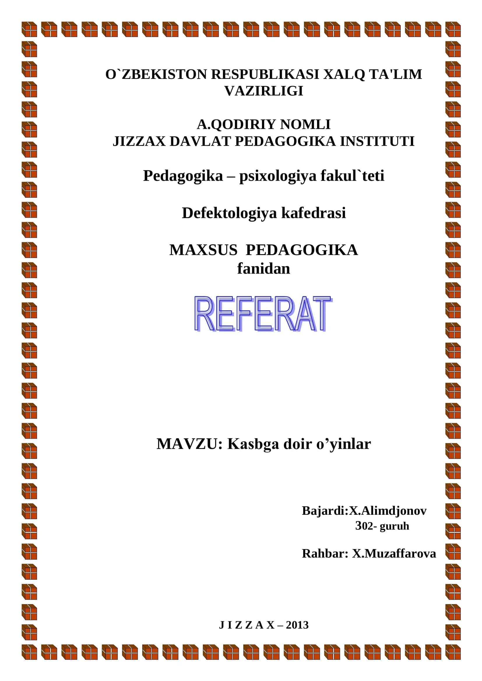 Kasbiy Maslahat O'yini