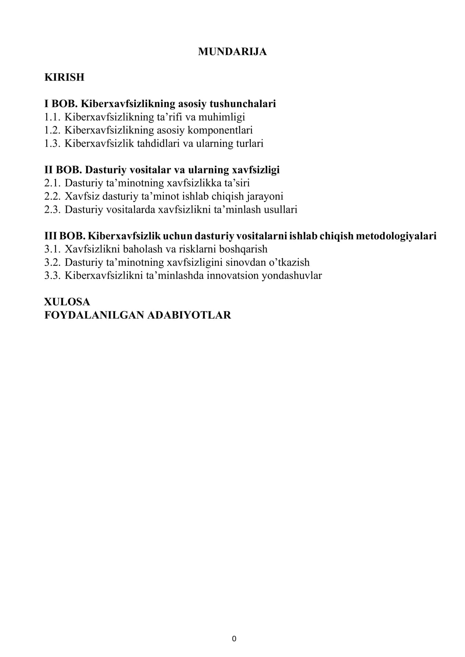 Kiberxavfsizlikning ta’rifi va muhimligi