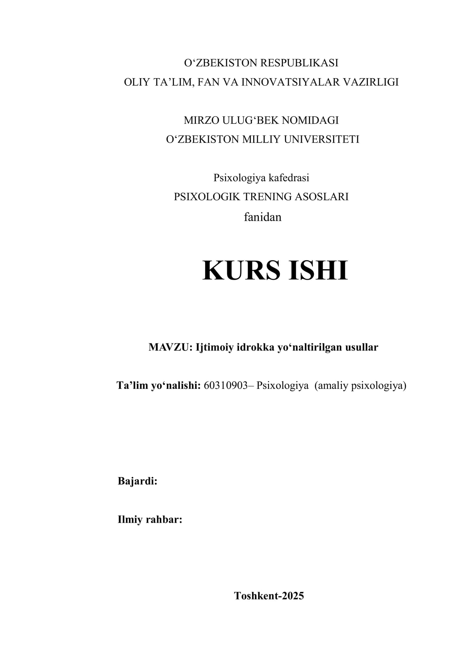Ijtimoiy idrokka yo'naltirilgan usullar