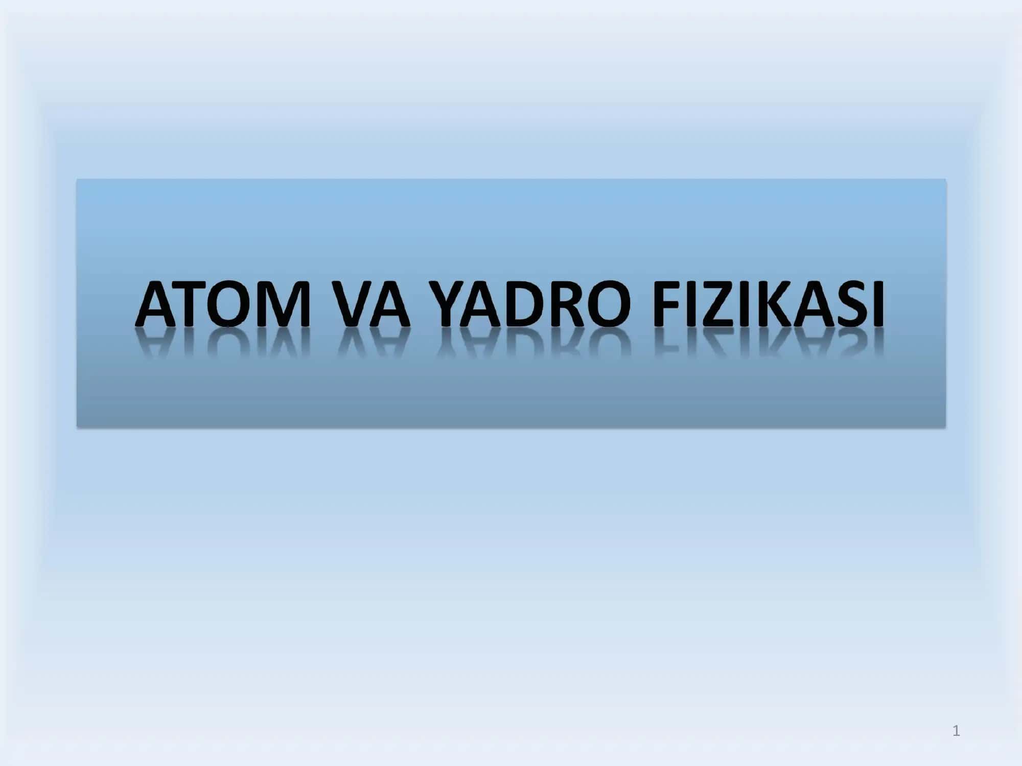 Atomlar va molekulalar kimyosi