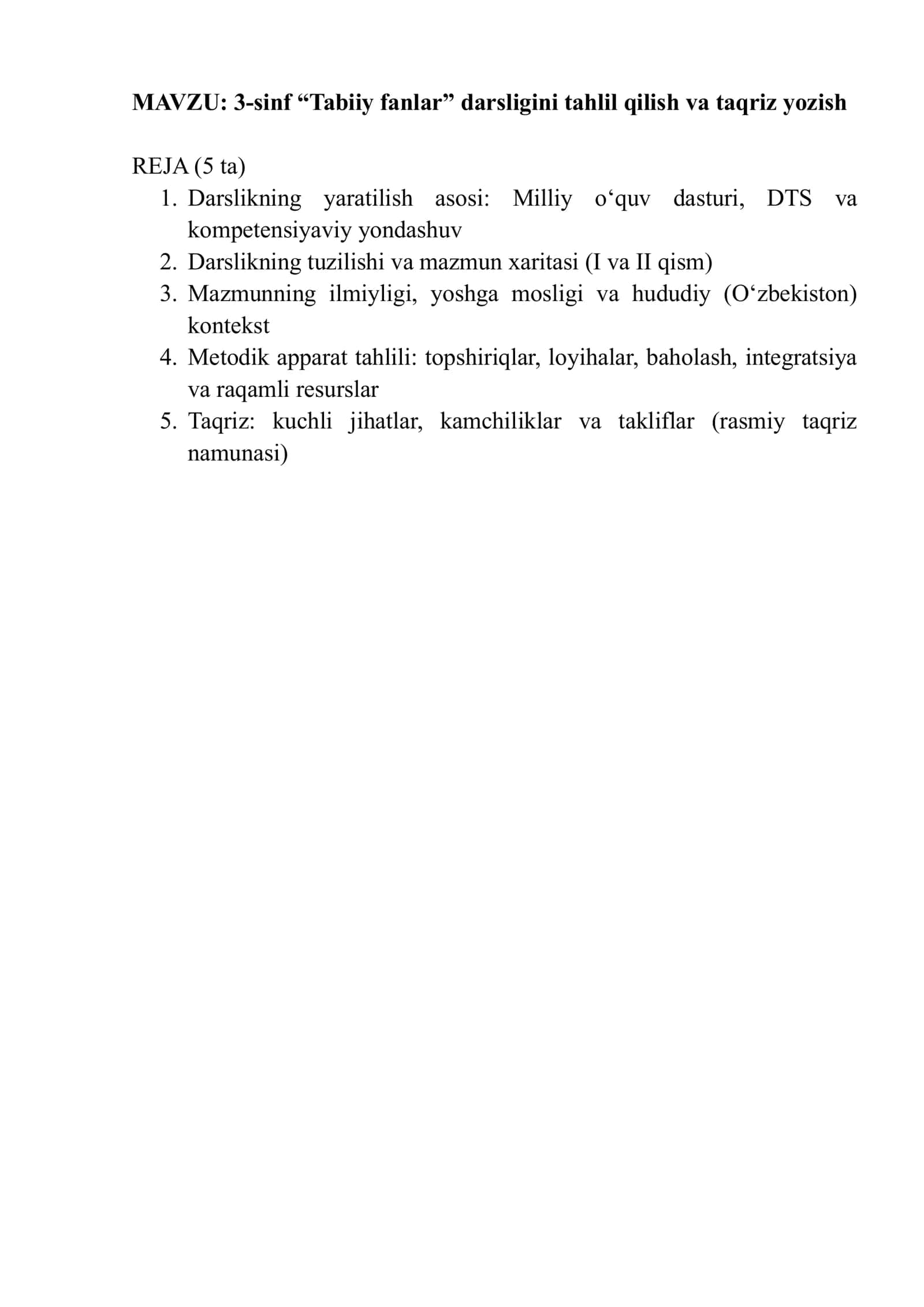 3-sinf “Tabiiy fanlar” darsligi