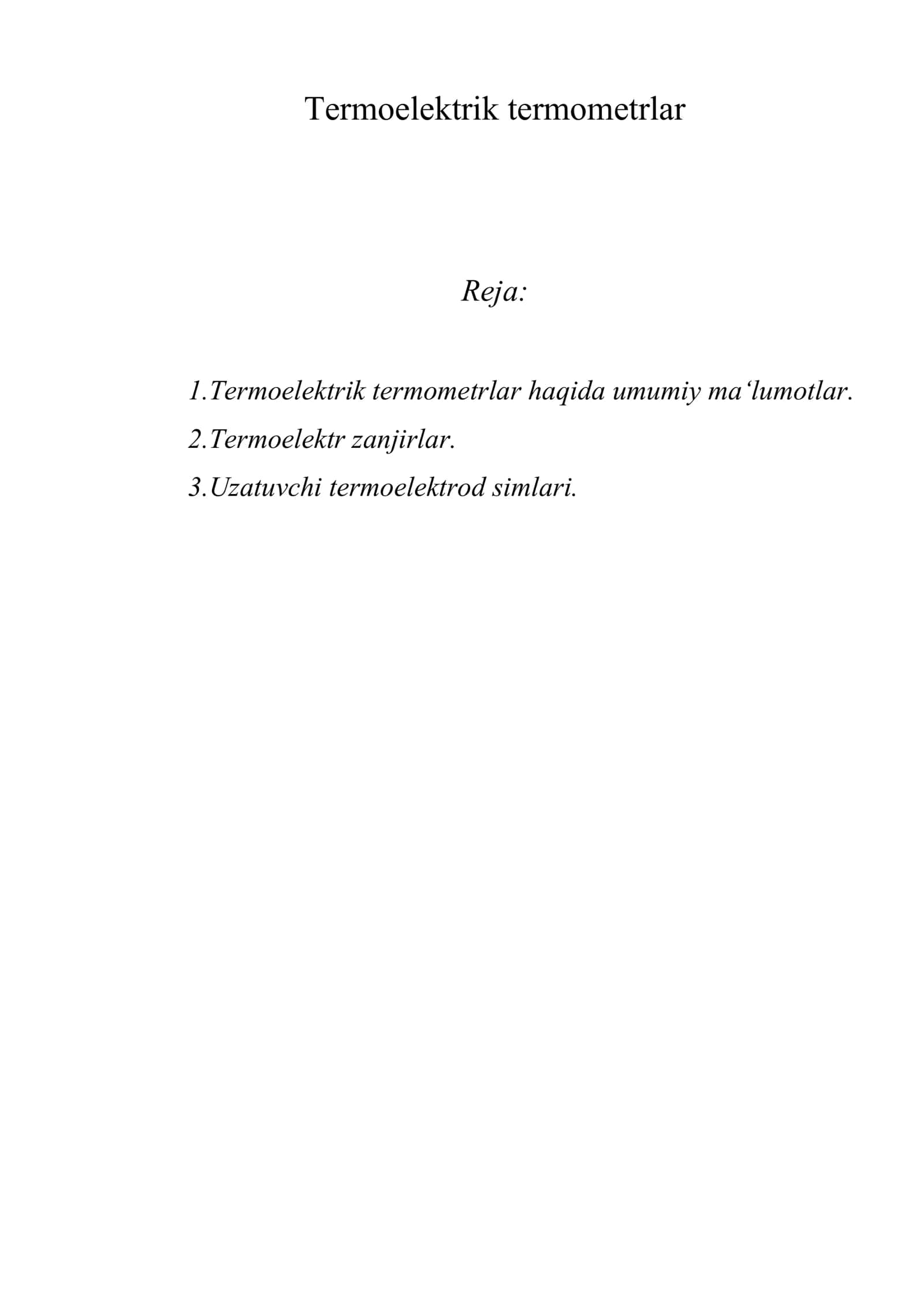 Termoelektrik termometrlar