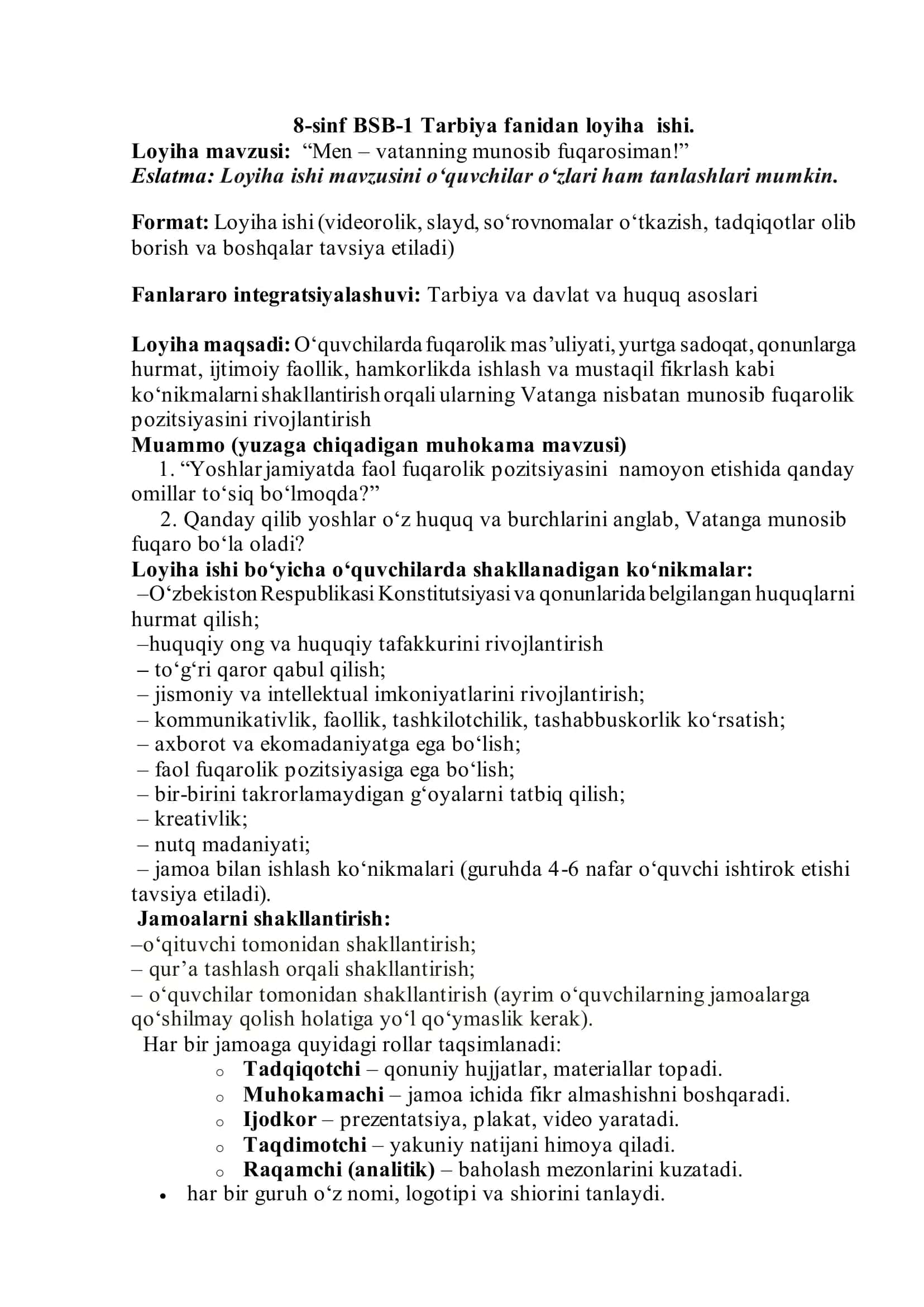 8-sinf Tarbiya Bsb-1