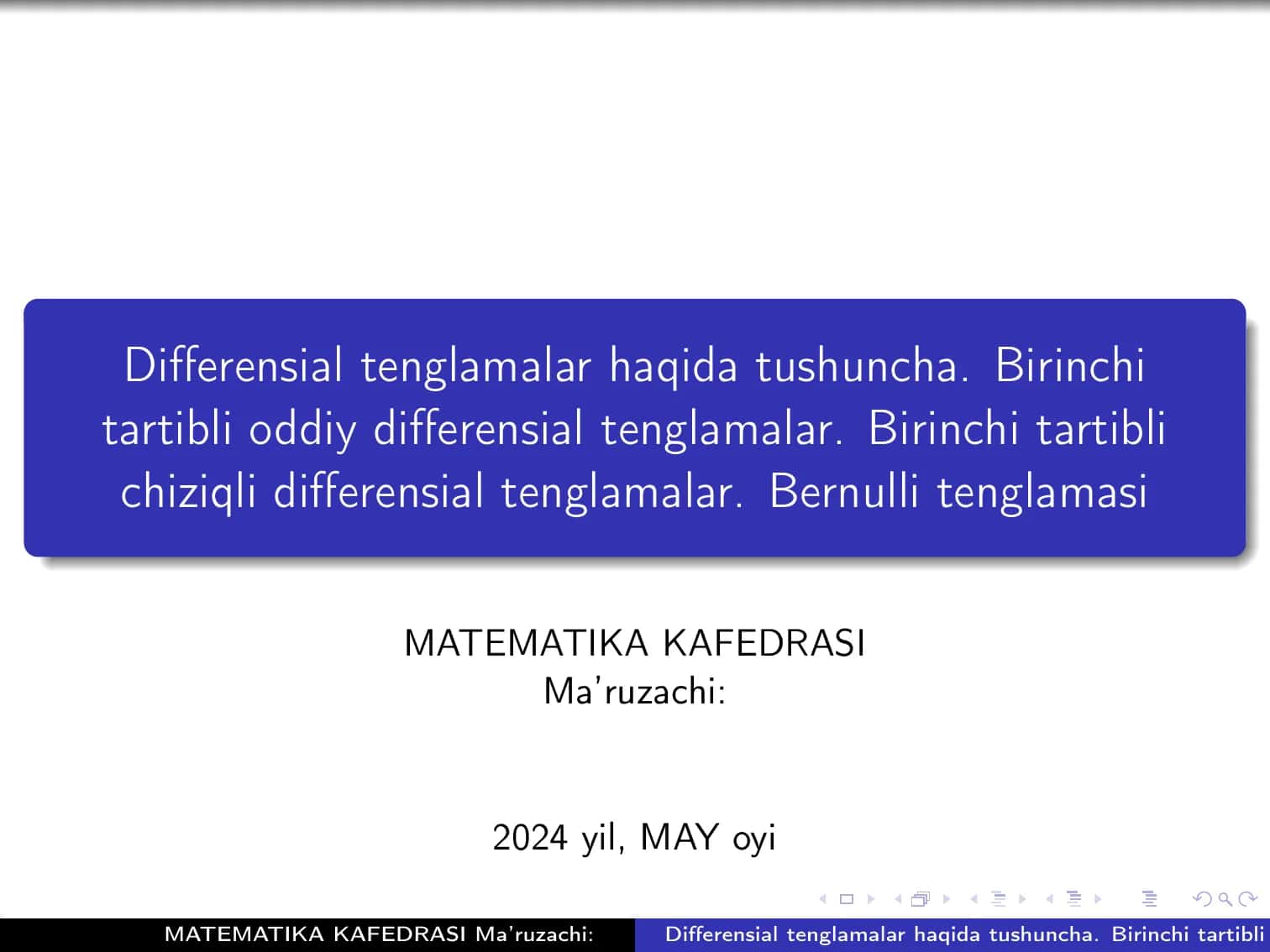 Differensial tenglamalar