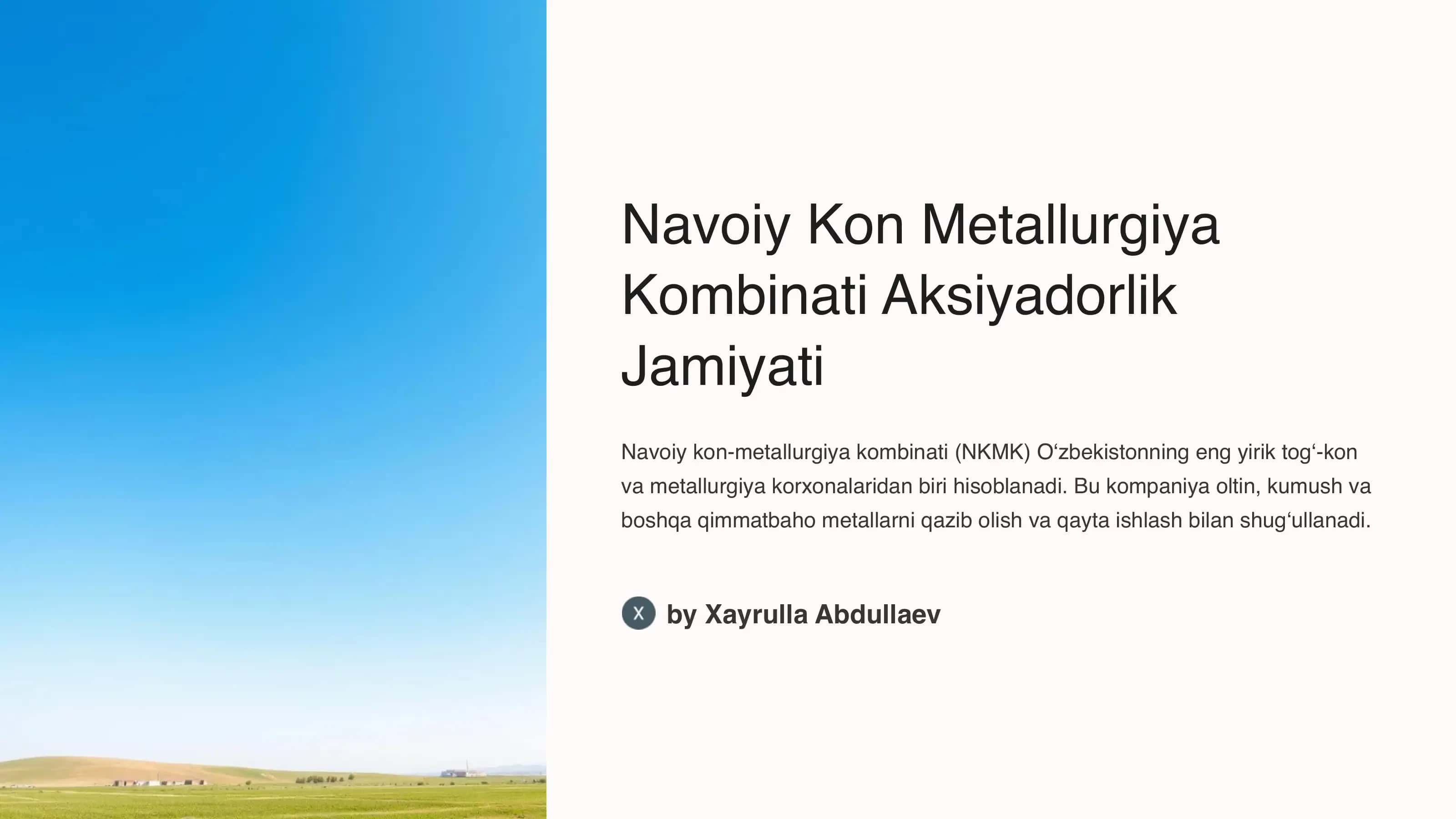Navoiy Kon Metallurgiya