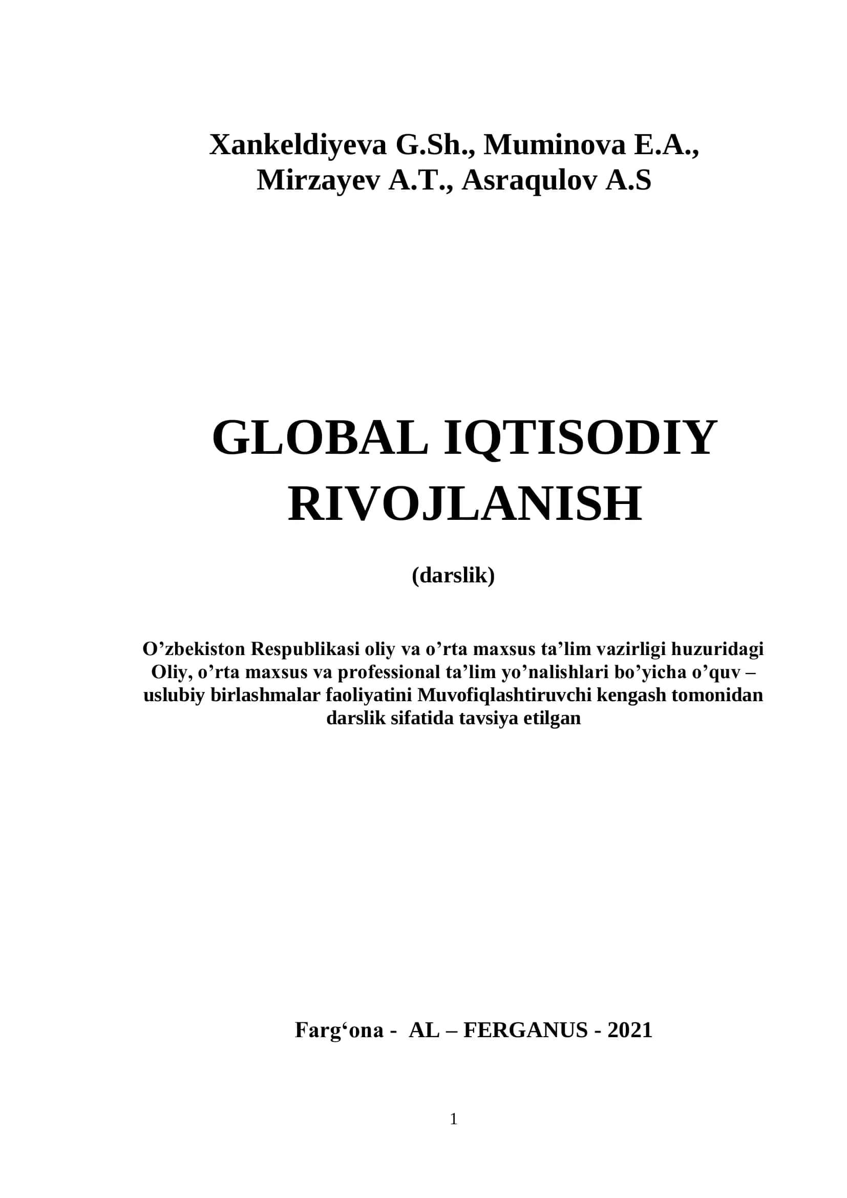 Global iqtisodiy rivojlanish