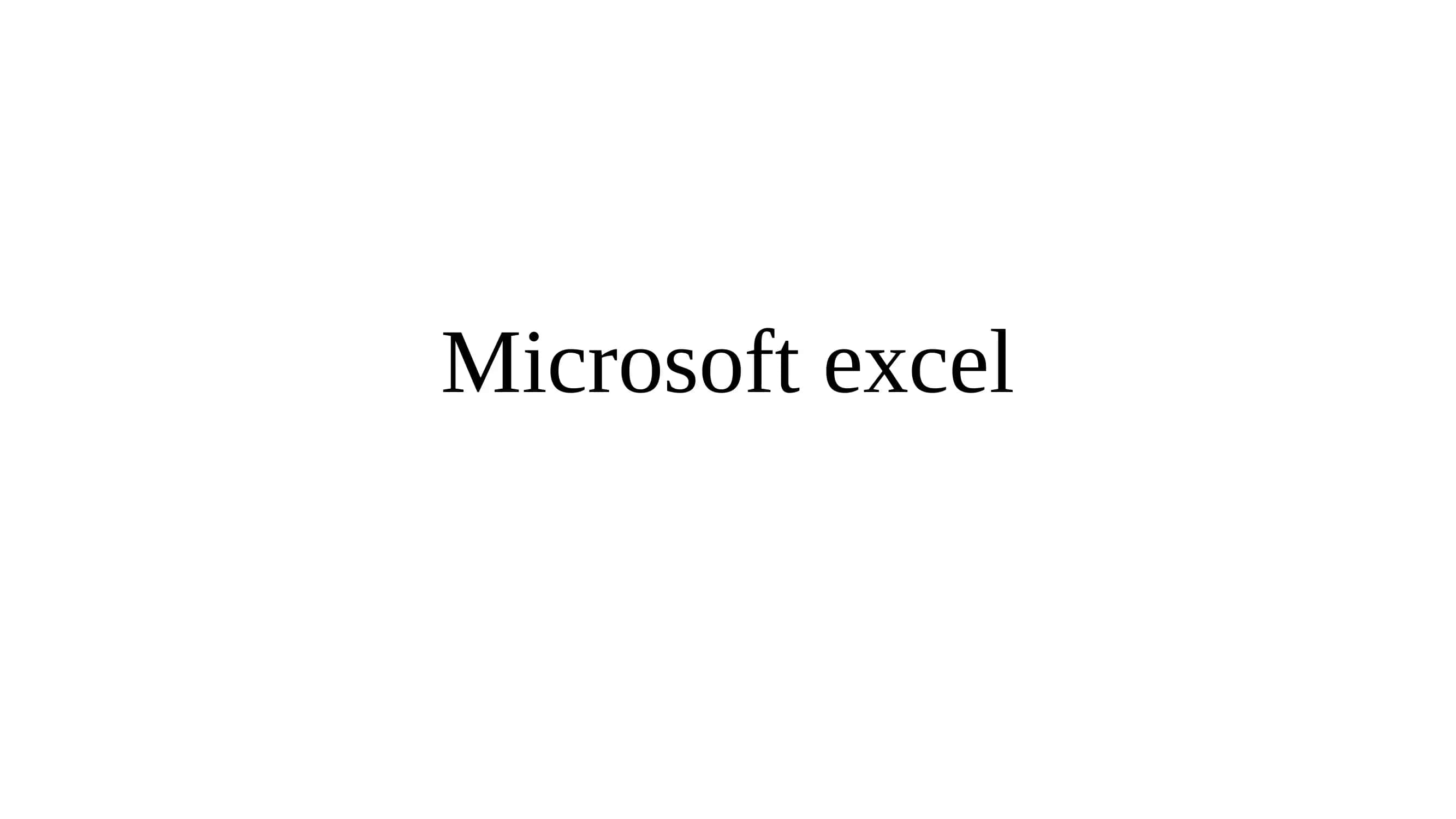 Microsoft excel